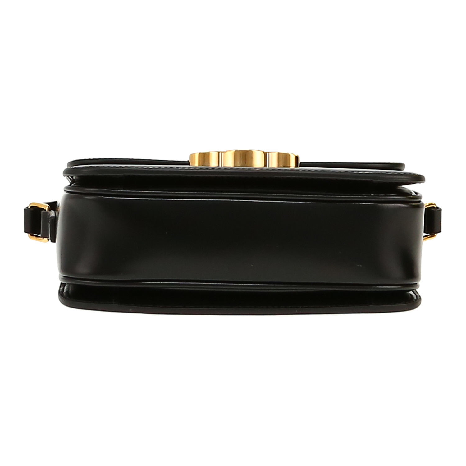 Sac bandoulière Celine  Triomphe Teen en cuir noir - Detail D1