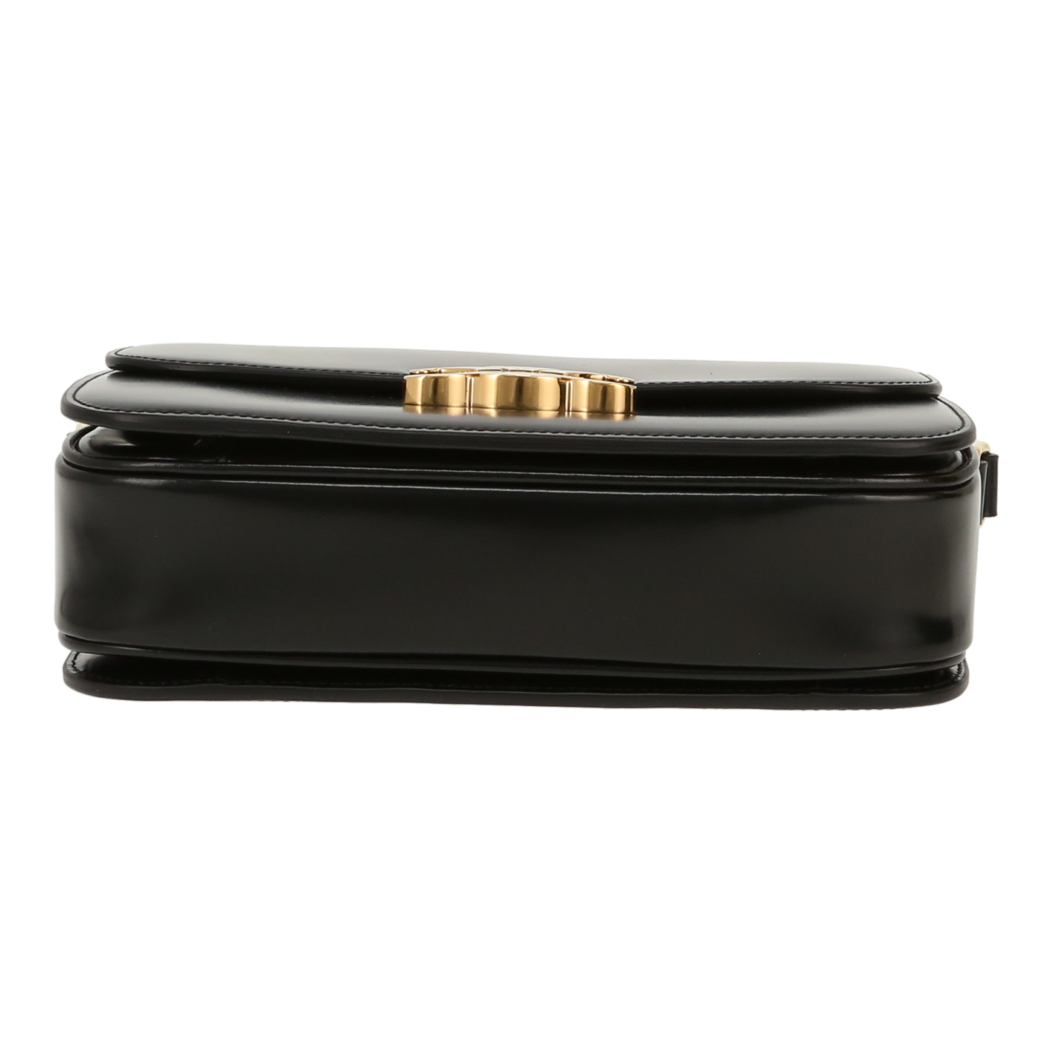 Celine  Triomphe shoulder bag  in black leather - Detail D1