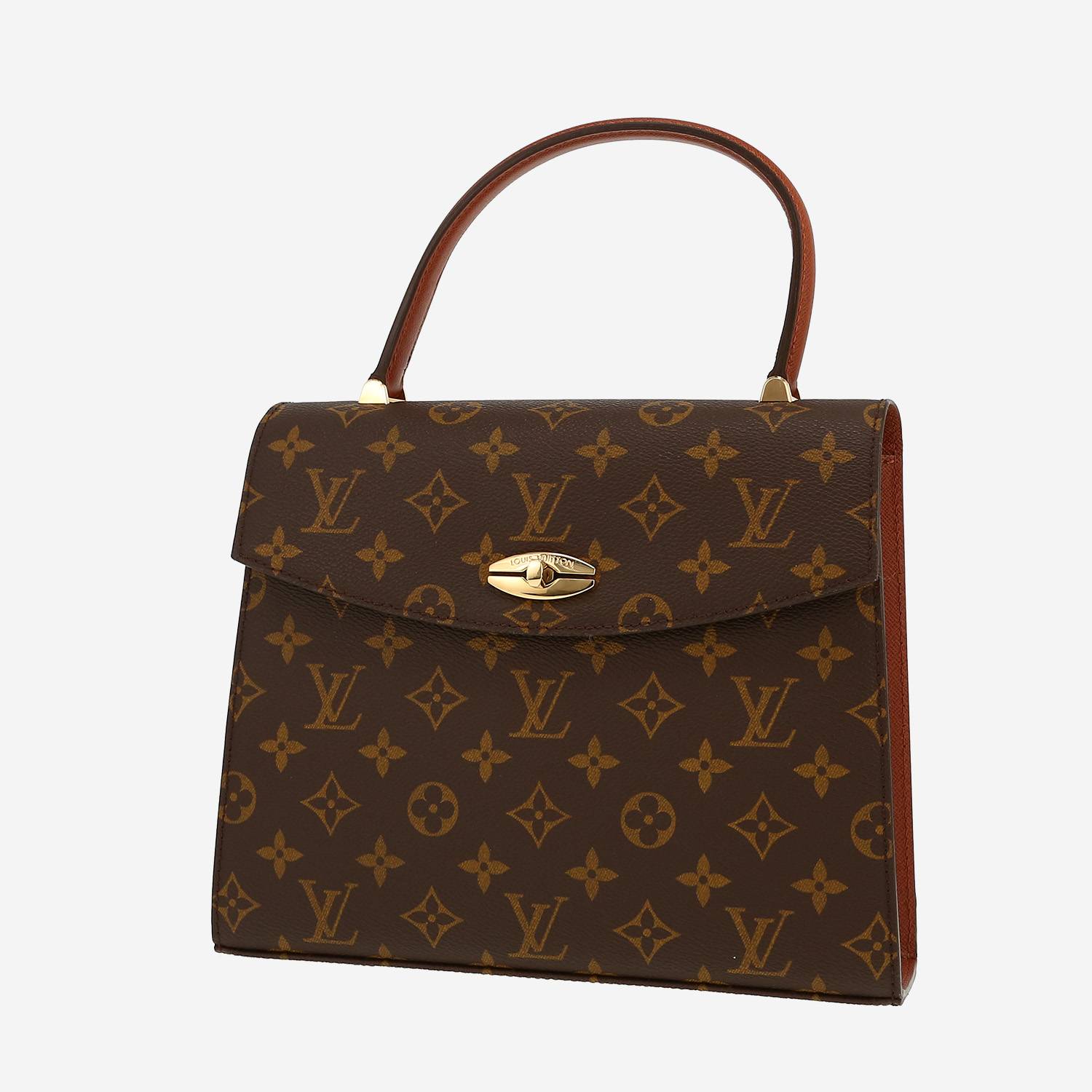 Louis Vuitton  Malesherbes handbag  in brown monogram canvas  and brown leather