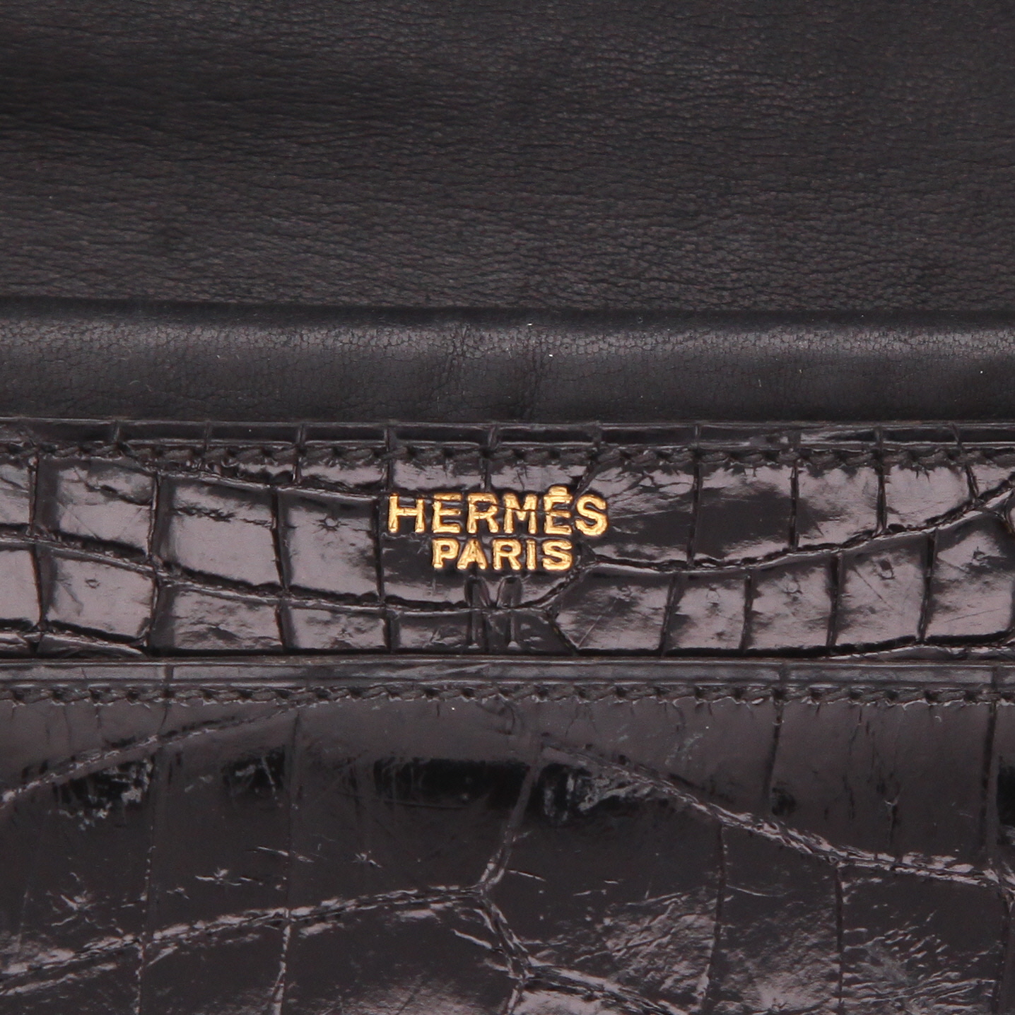 Borsa Hermès  Palonnier in coccodrillo nero - Detail D2