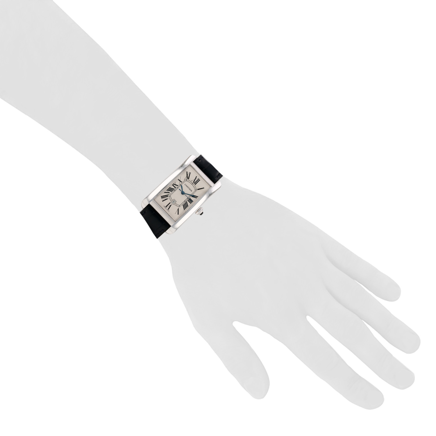 Cartier Tank Américaine  large model  in white gold Ref: Cartier - 1741  Circa 2010 - Detail D1