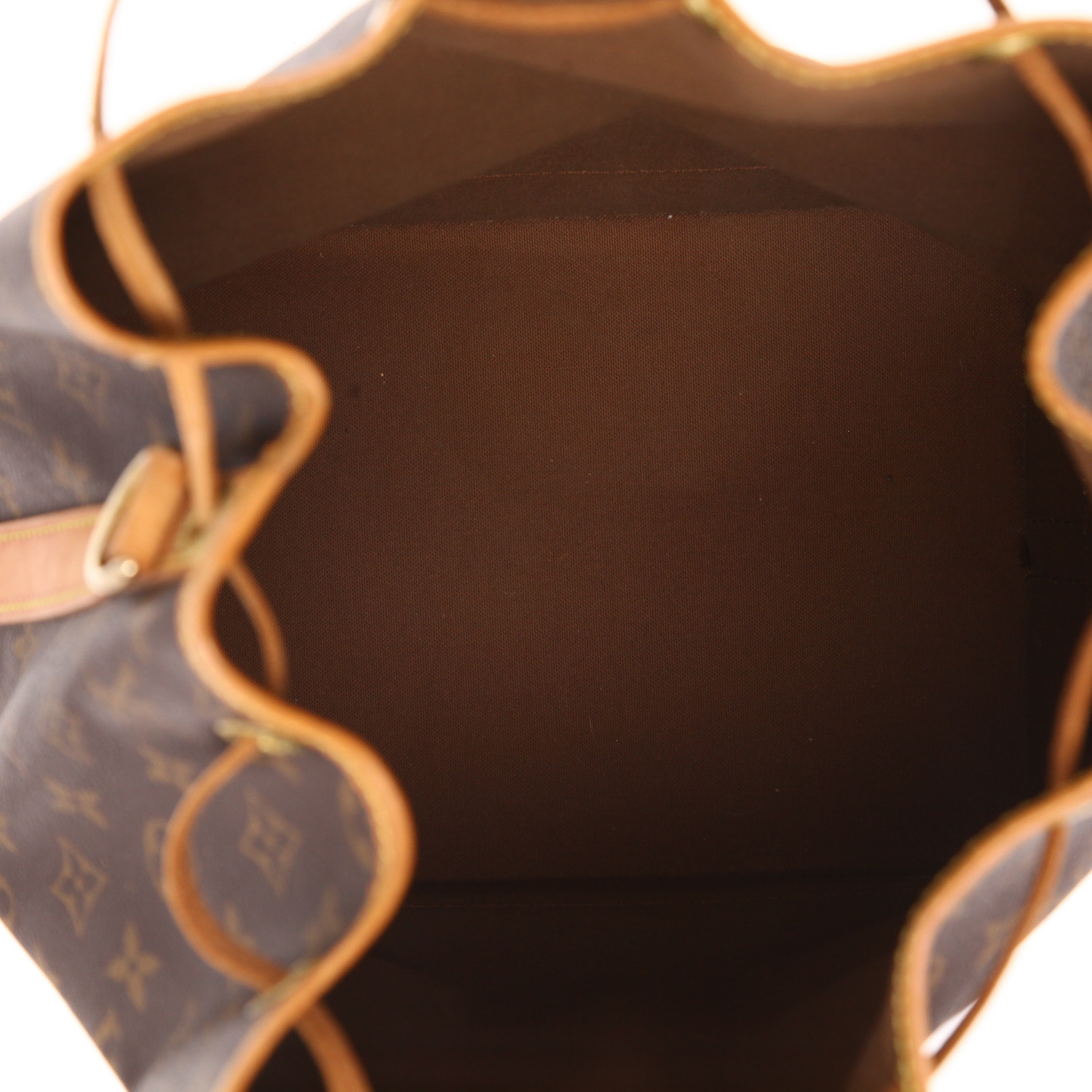 Borsa Louis Vuitton  Noé in tela monogram marrone e pelle naturale - Detail D3