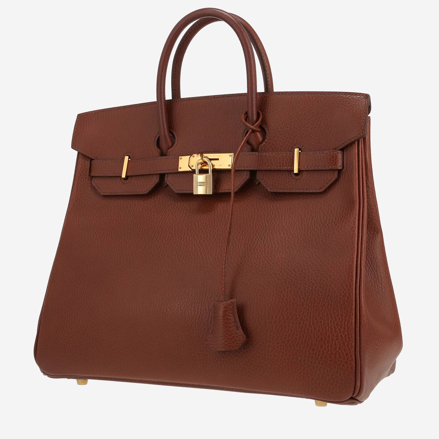 Bolso de mano Hermès  Haut à Courroies 32 cm en cuero Ardenne marrón