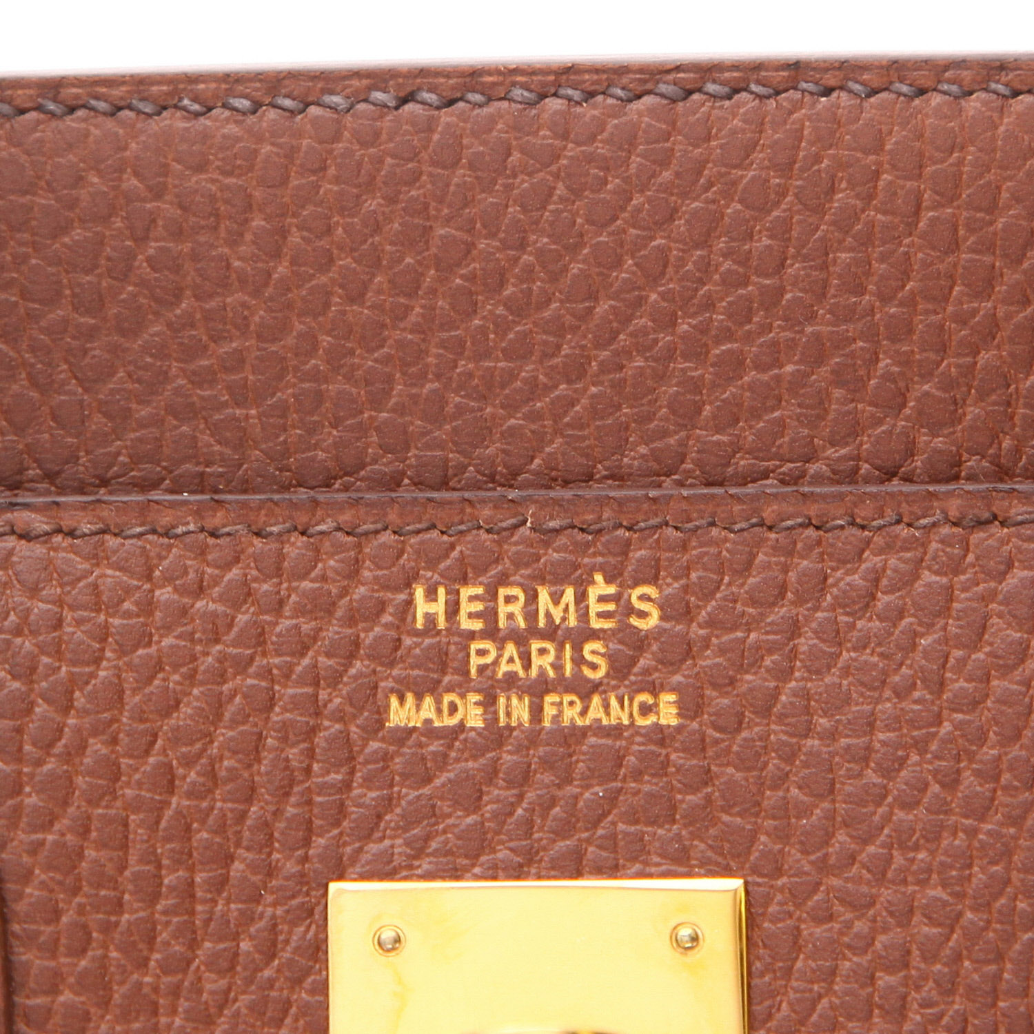 Sac à main Hermès  Haut à Courroies 32 cm en cuir Ardenne marron - Detail D2