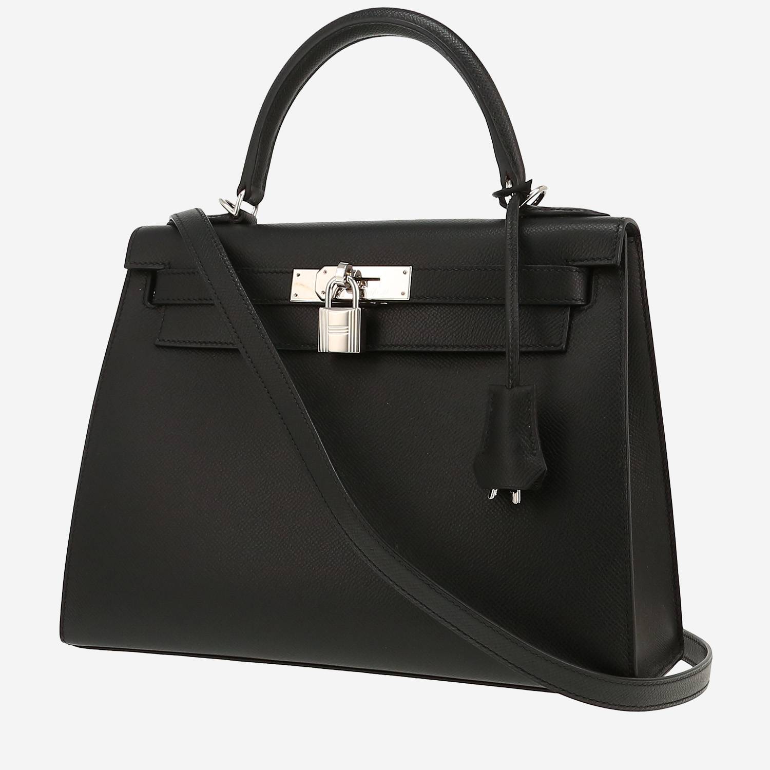 Borsa Hermès  Kelly 28 cm in pelle Epsom nera