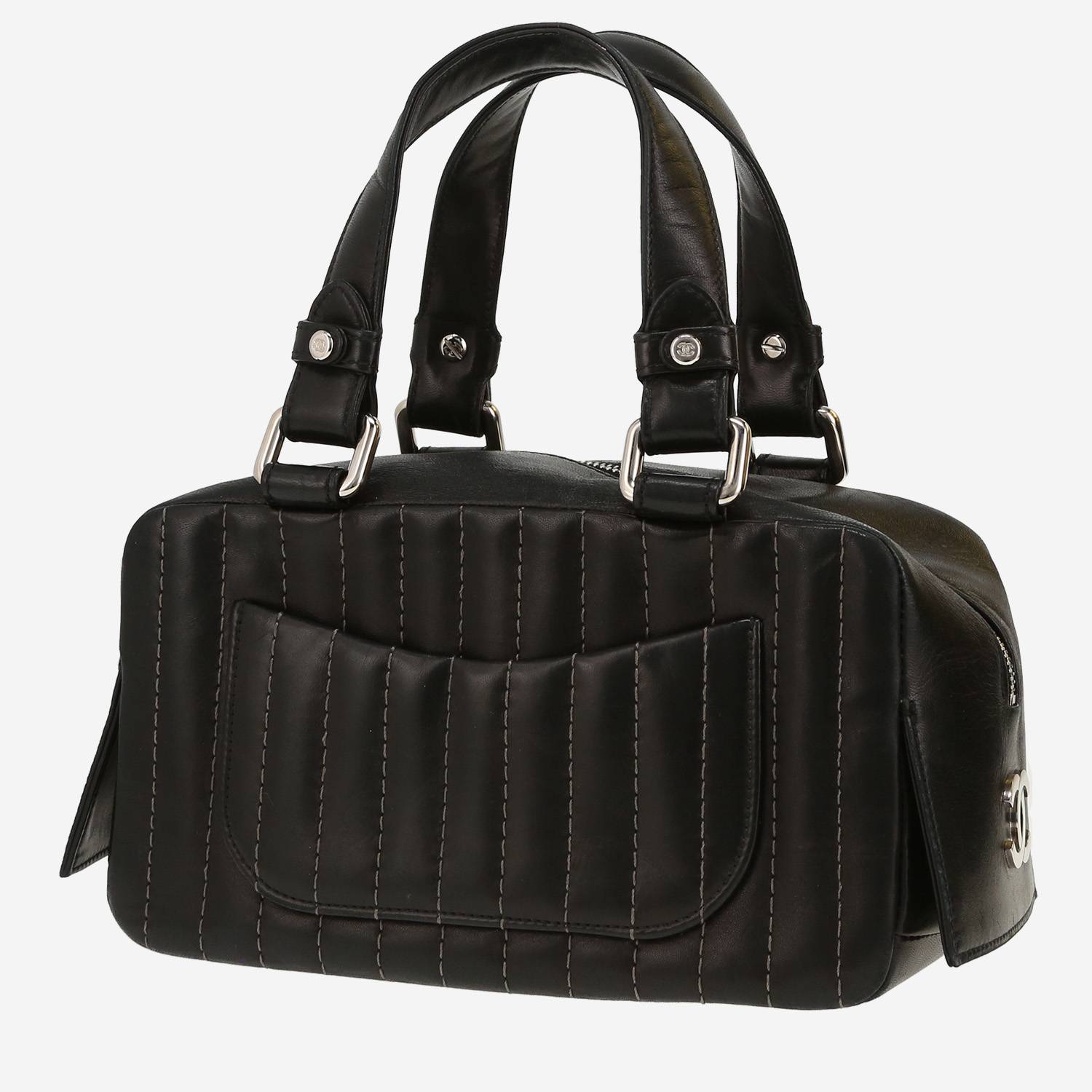 Sac à main Chanel   en cuir matelassé noir