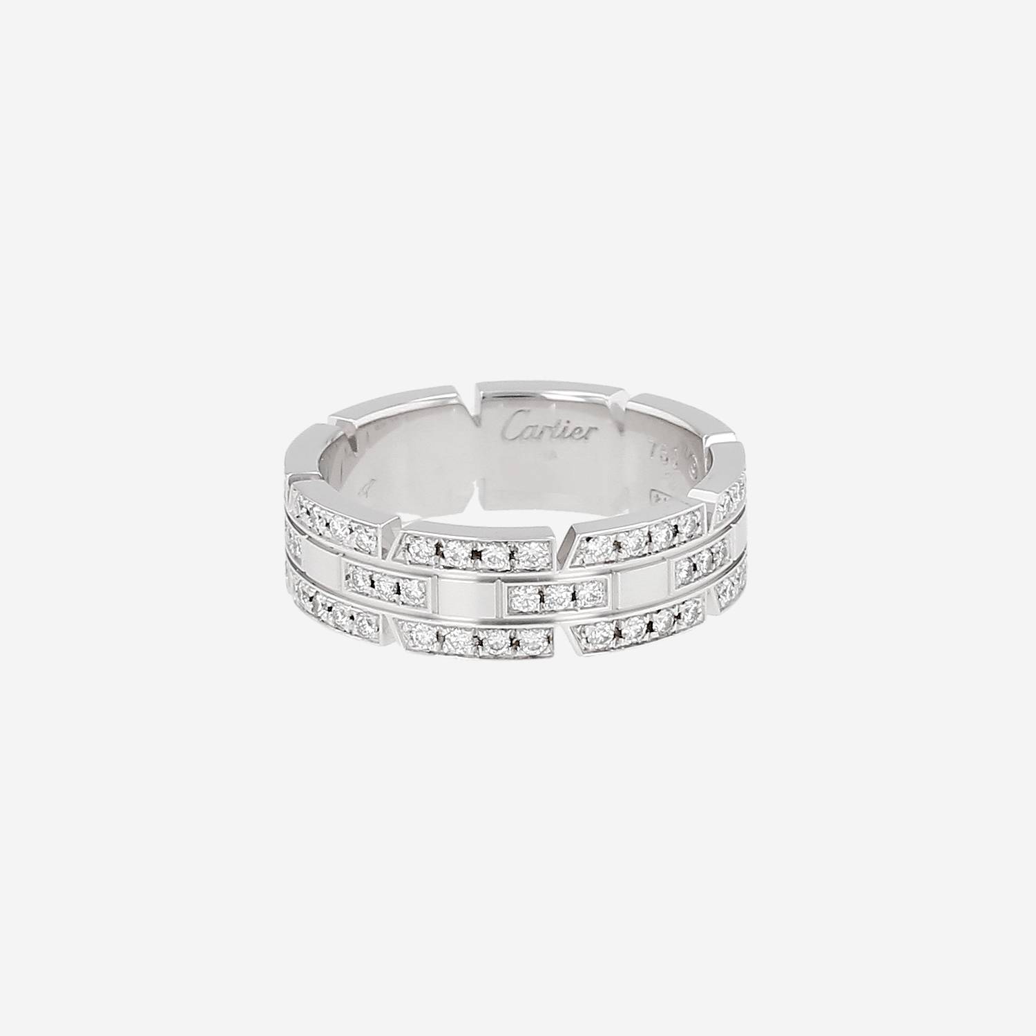 Bague Cartier Tank petit modèle en or blanc et diamants