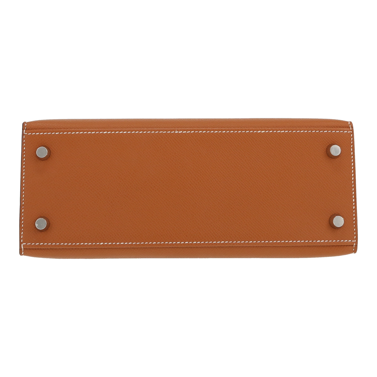 Hermès  Kelly 25 cm handbag  in gold epsom leather - Detail D1