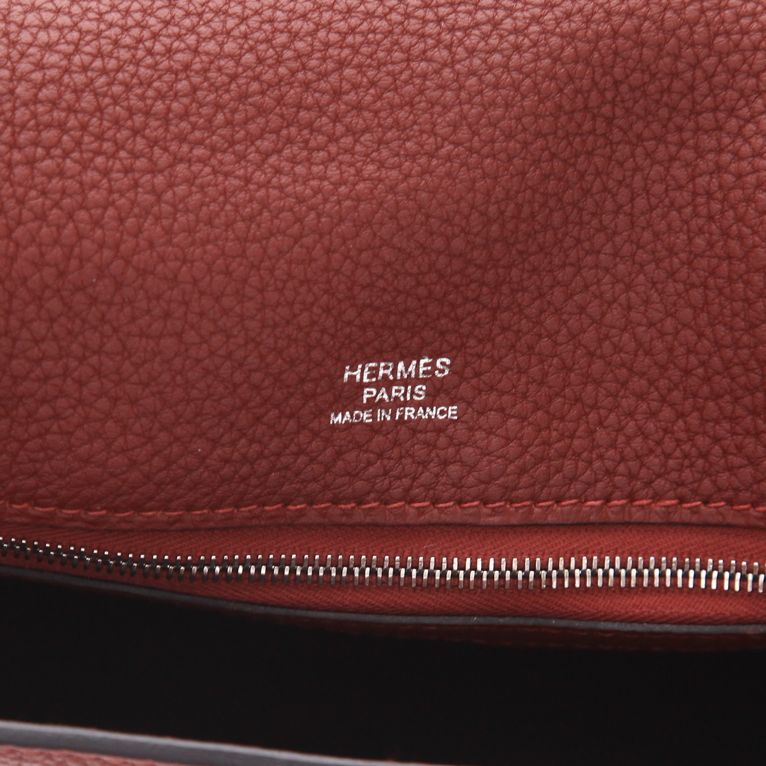 Borsa a tracolla Hermès   in pelle togo rosso H - Detail D2