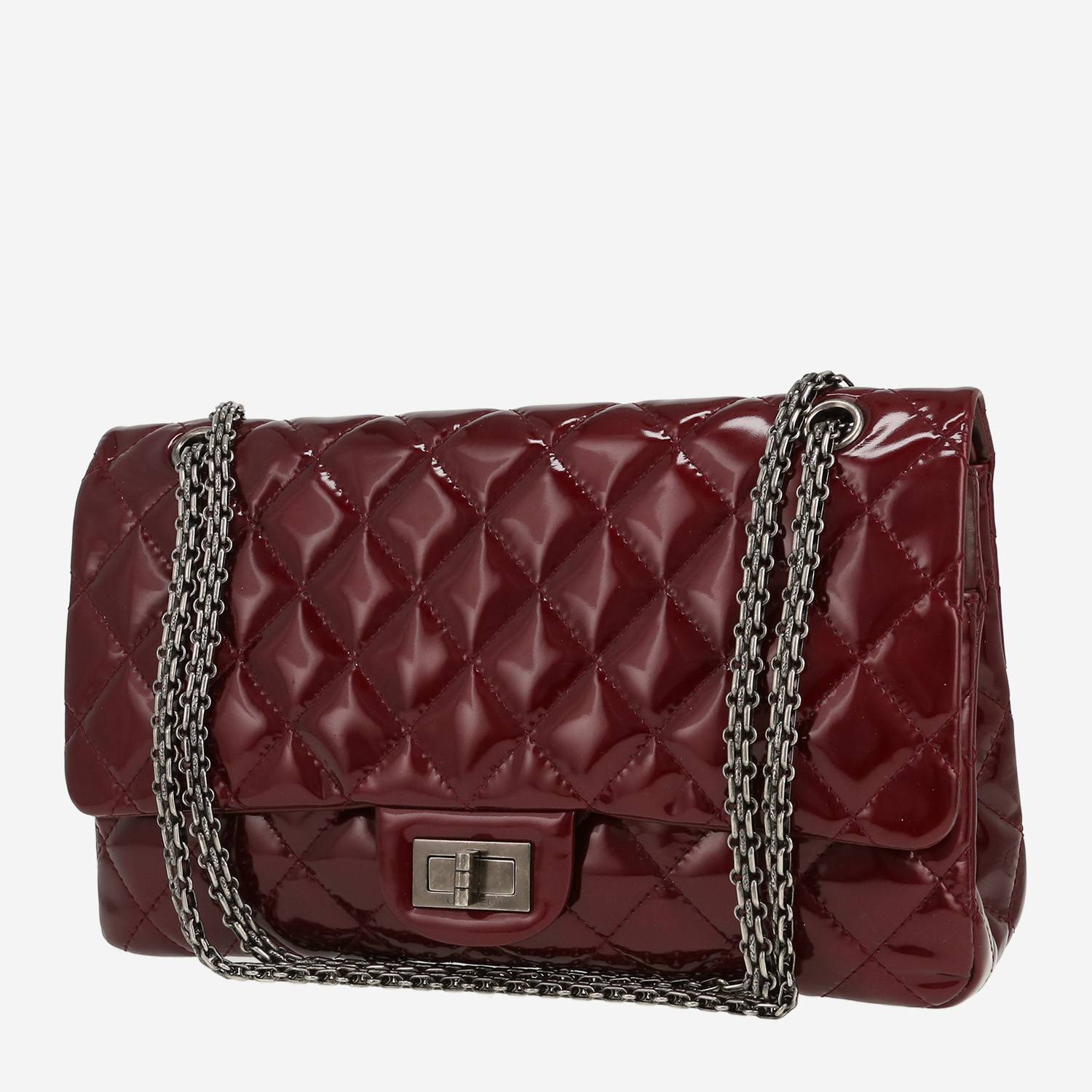 Sac bandoulière Chanel  2.55 en cuir verni matelassé bordeaux