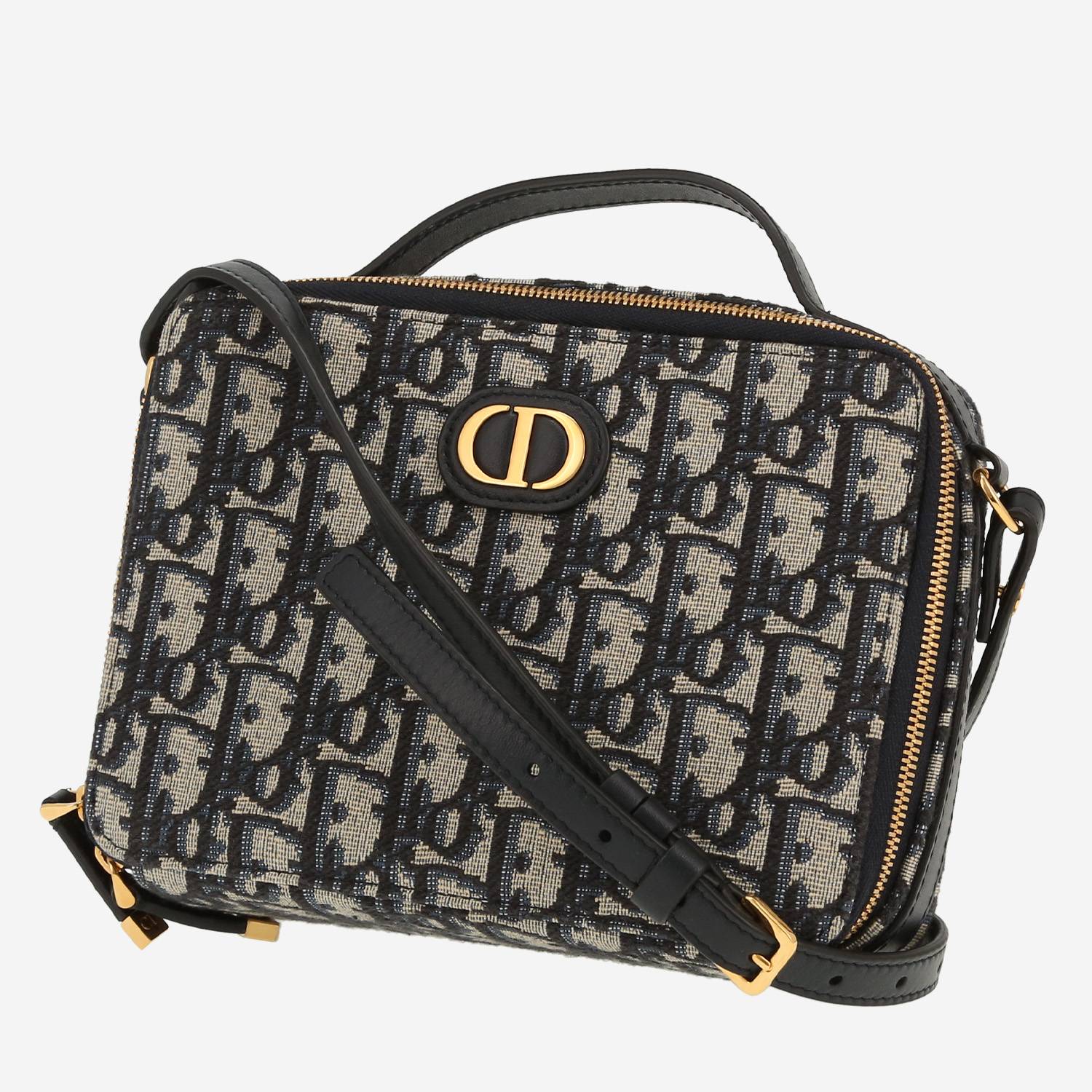 Dior  Box 30 Montaigne shoulder bag  in navy blue monogram canvas Oblique