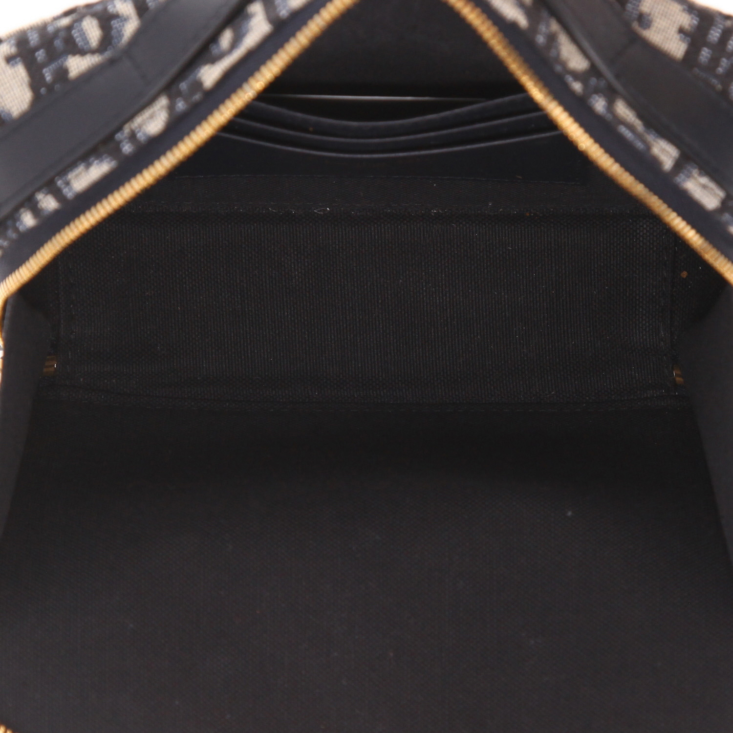 Sac bandoulière Dior  Box 30 Montaigne en toile monogram Oblique bleu-marine - Detail D3