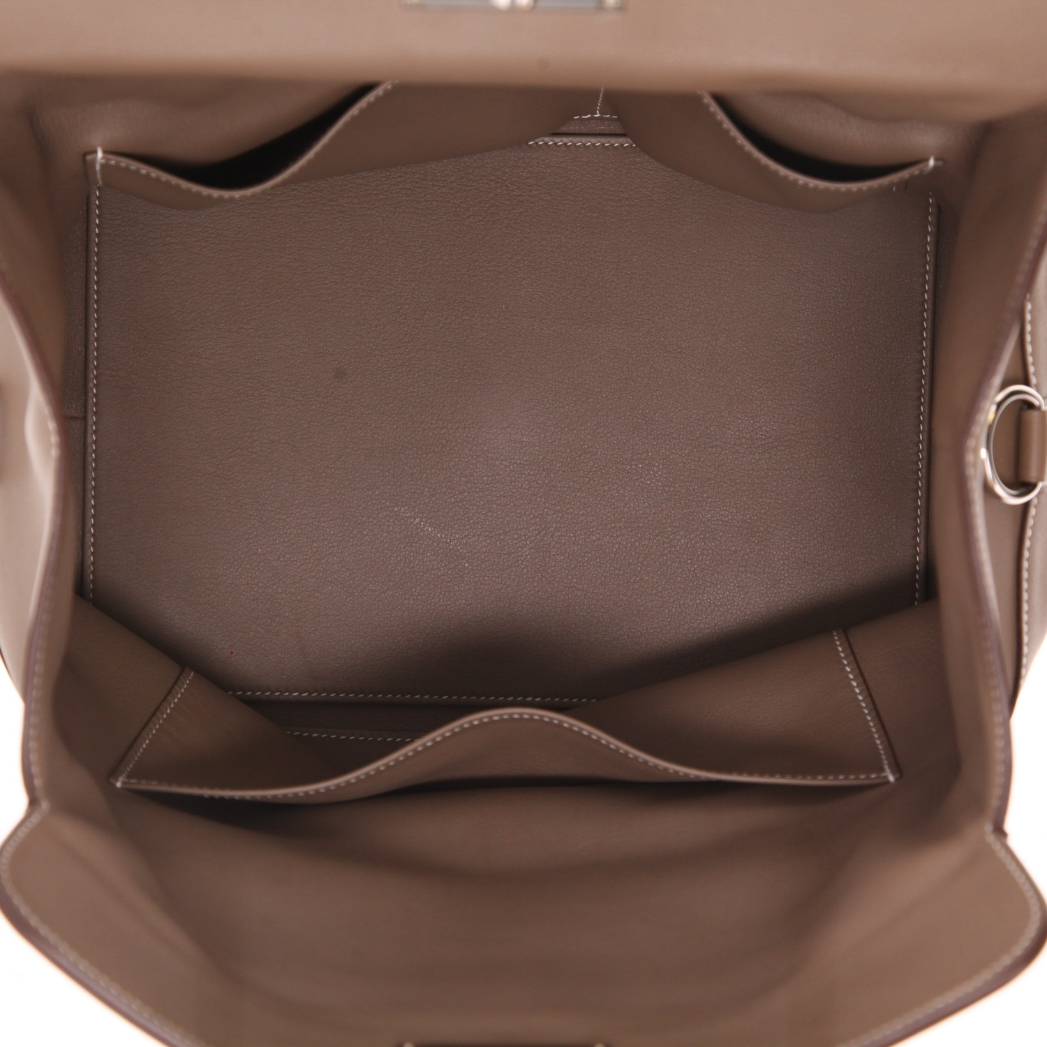 Hermès  Tool Box handbag  in etoupe Swift leather - Detail D3