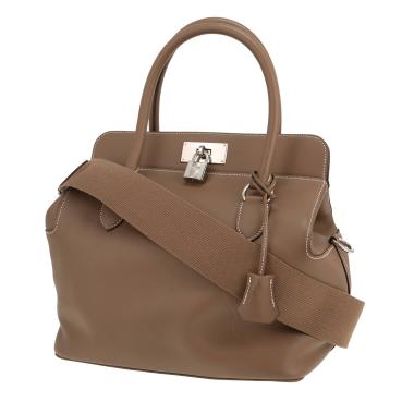 Hermès  Tool Box handbag  in etoupe Swift leather