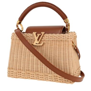 Sac à main Louis Vuitton  Capucines en osier et cuir marron