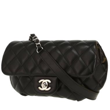 Bolsito-cinturón Chanel  Pochette ceinture en cuero acolchado negro