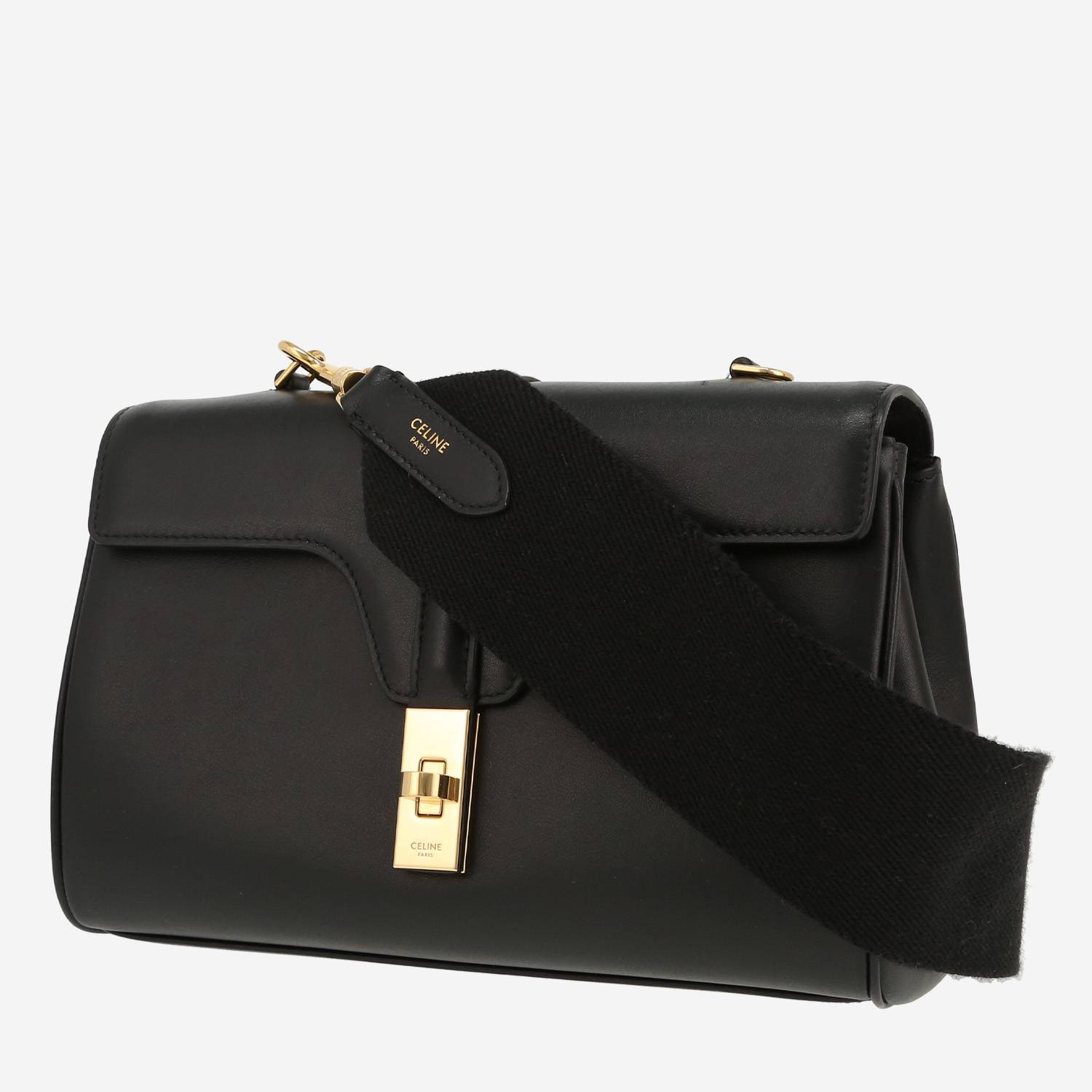 Sac bandoulière Celine  Soft Teen en cuir grainé noir