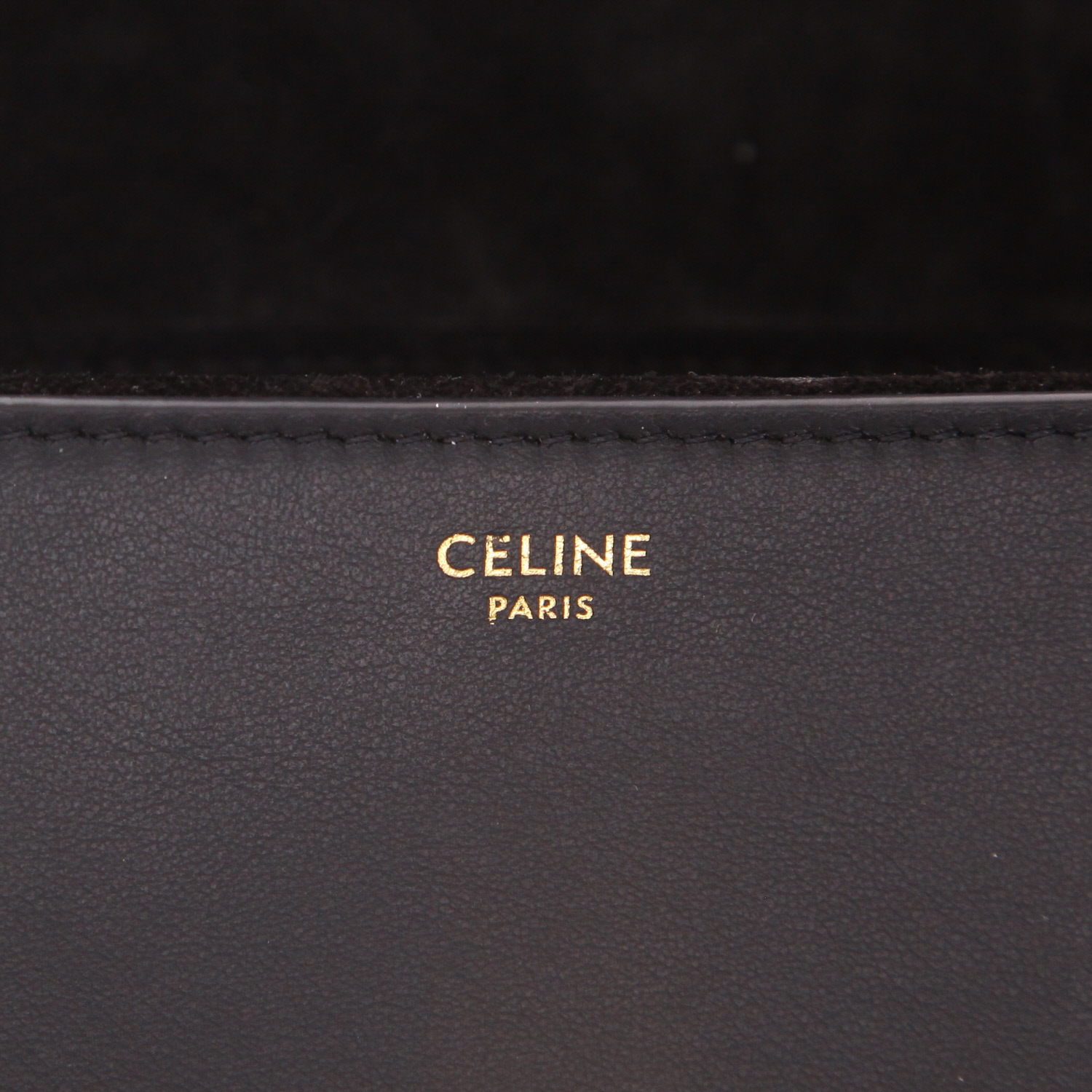 Sac bandoulière Celine  Soft Teen en cuir grainé noir - Detail D2