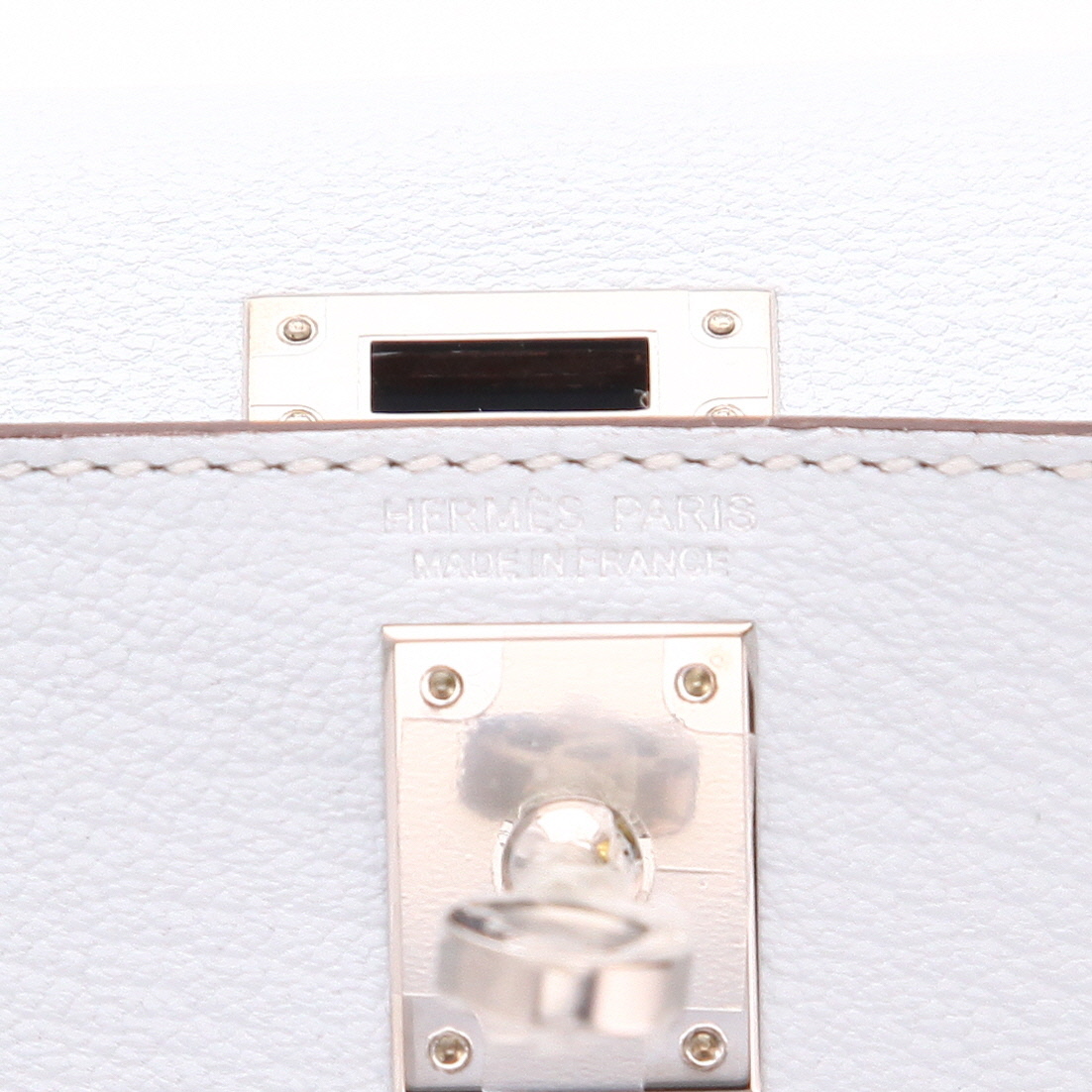 Hermès  Kelly 20 cm shoulder bag  in Bleu Glacier Mysore leather - Detail D2