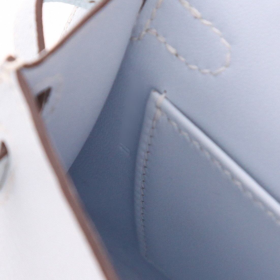 Borsa a tracolla Hermès  Kelly 20 cm in pelle Mysore Bleu Glacier - Detail D4