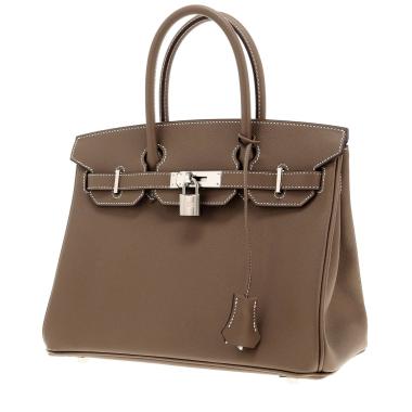 Bolso de mano Hermès  Birkin 30 cm en cuero epsom marrón etoupe