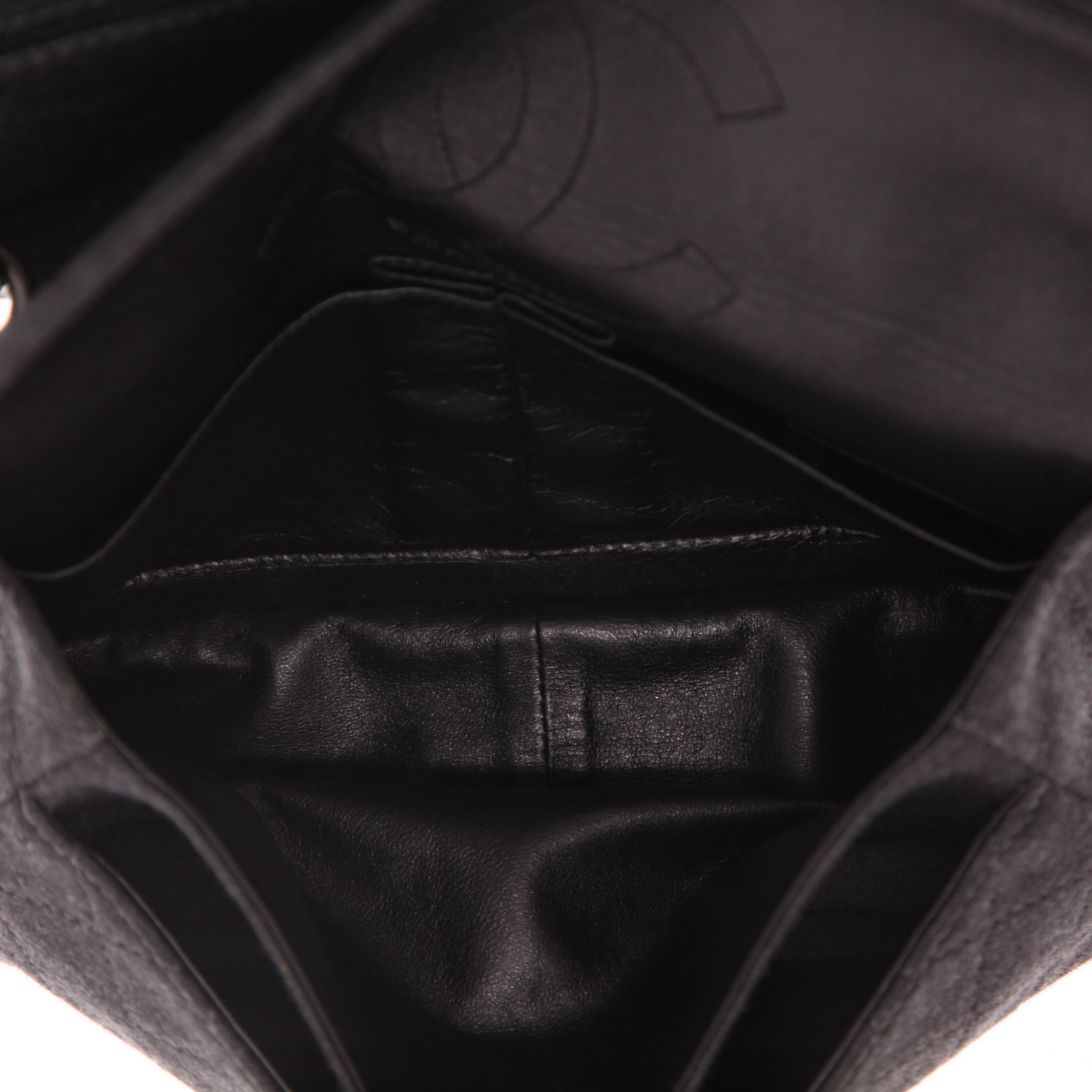 Bolso bandolera Chanel  2.55 en jersey gris - Detail D3