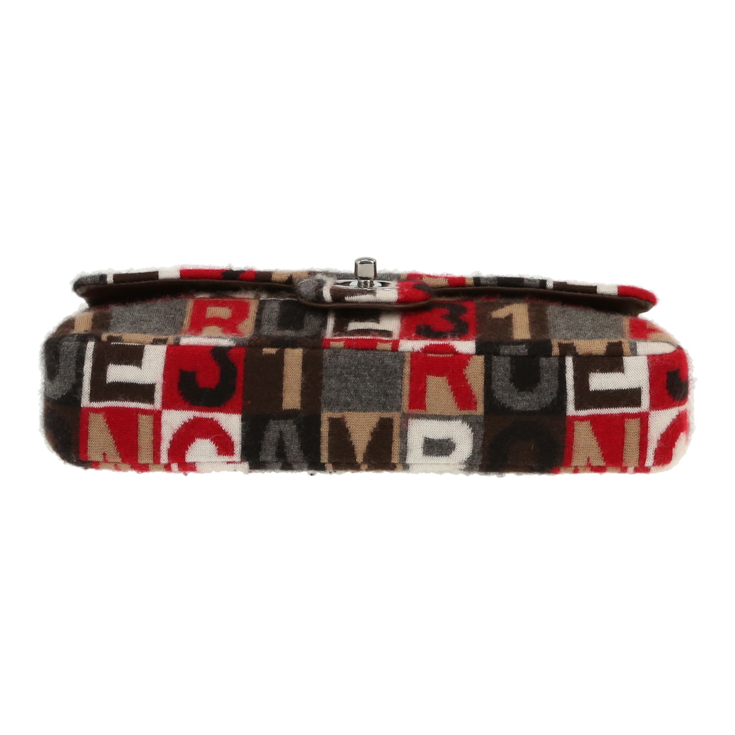 Borsa Chanel   in lana rossa grigia e marrone - Detail D1