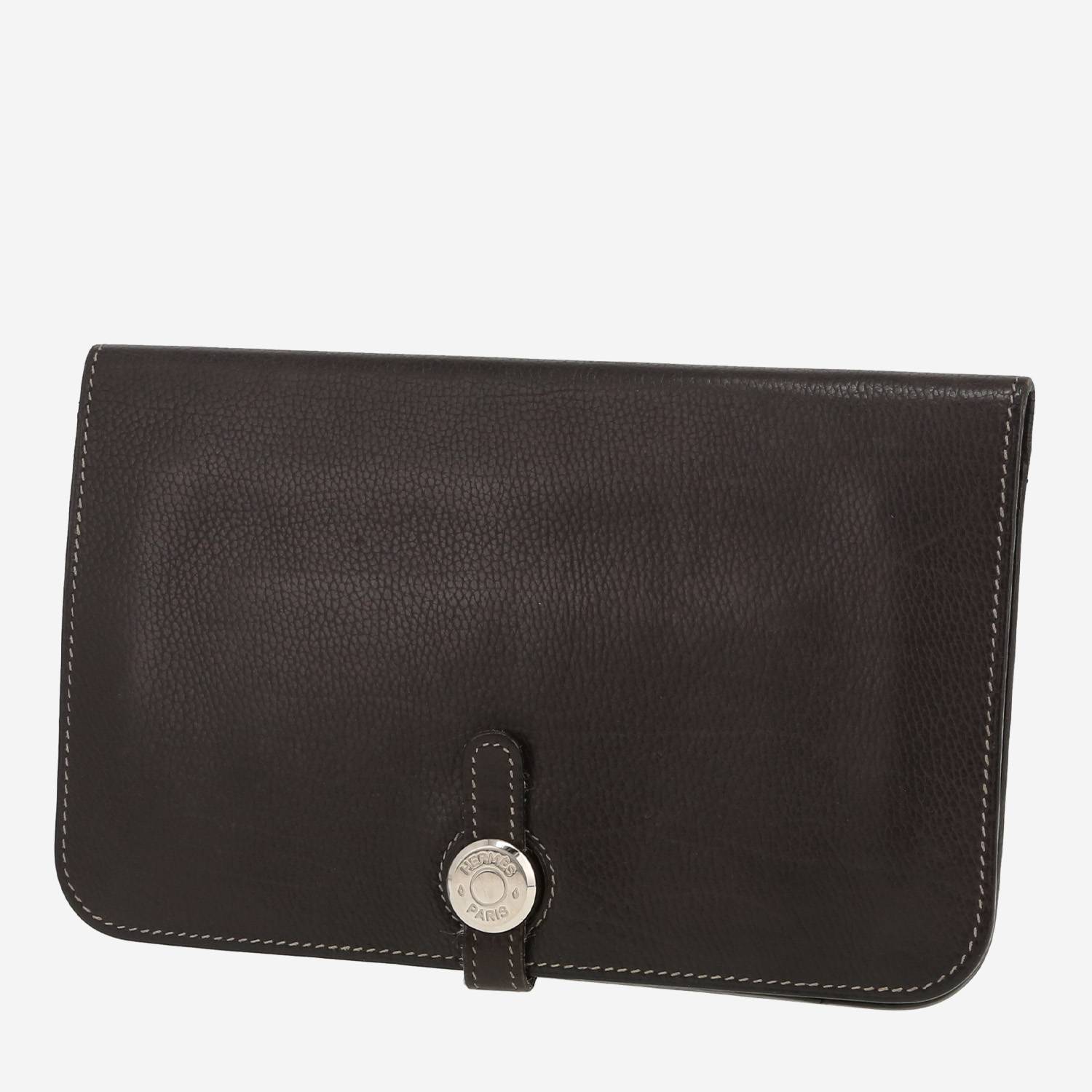 Hermès  Dogon wallet  in black grained leather