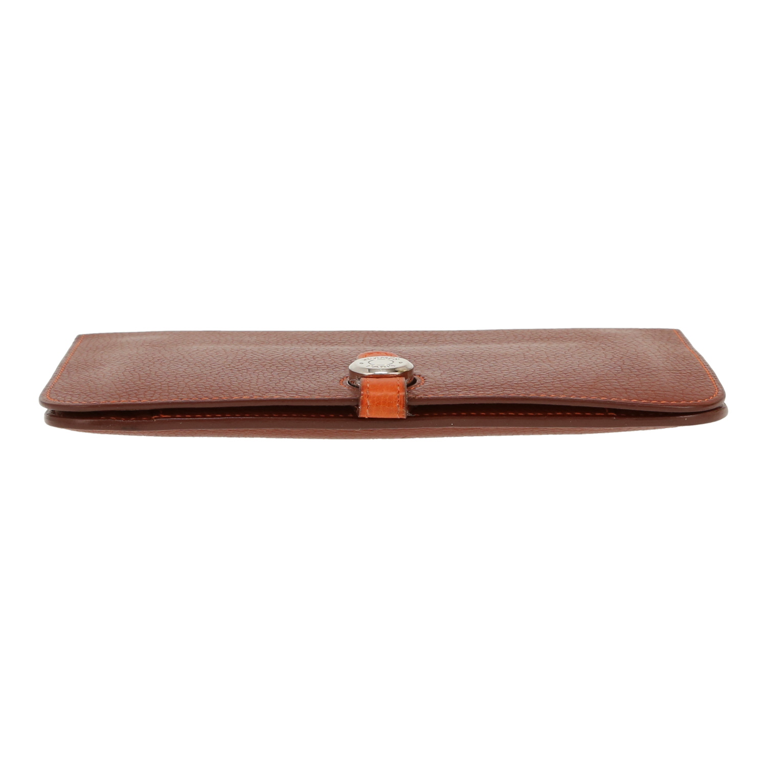 Hermès  Dogon wallet  in brown grained leather - Detail D1