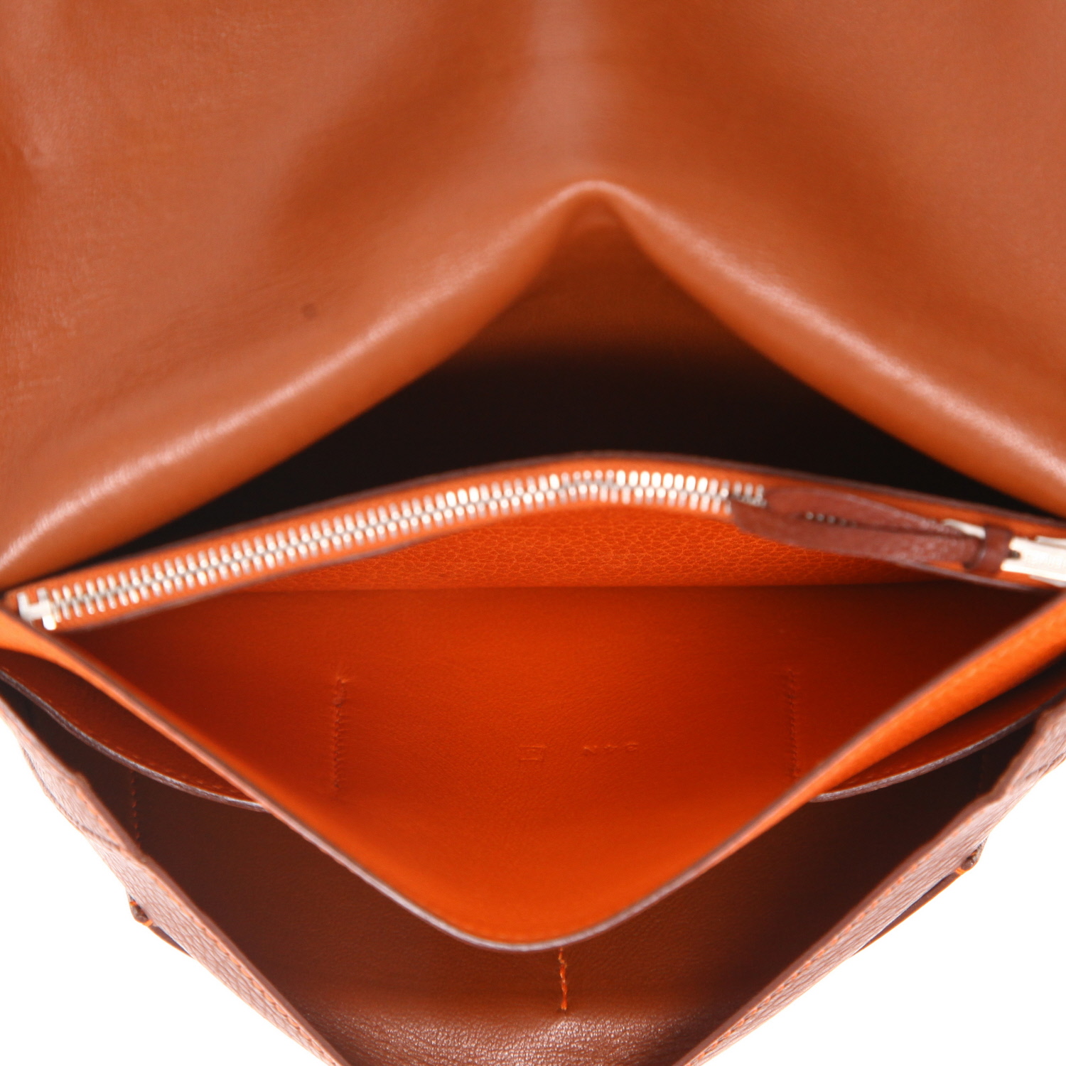 Portefeuille Hermès  Dogon en cuir grainé marron - Detail D3