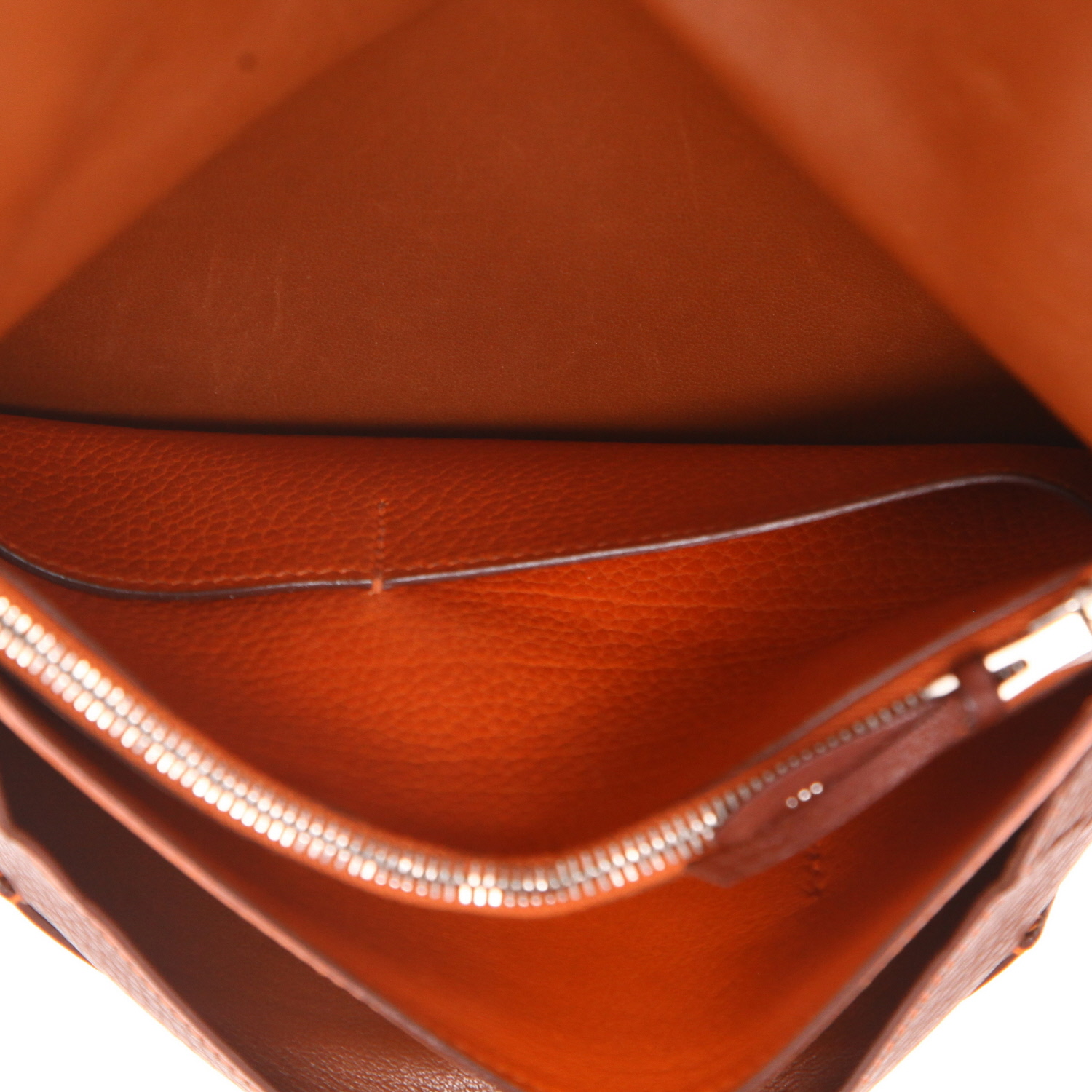 Hermès  Dogon wallet  in brown grained leather - Detail D4
