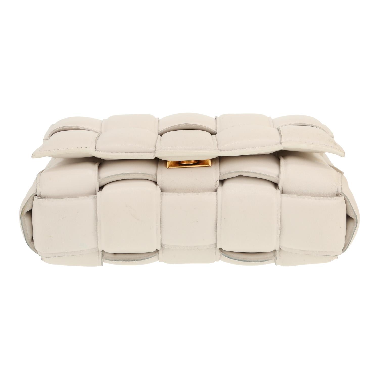 Bottega Veneta  Cassette shoulder bag  in white braided leather - Detail D1