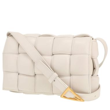 Bolso bandolera Bottega Veneta  Cassette en cuero trenzado blanco