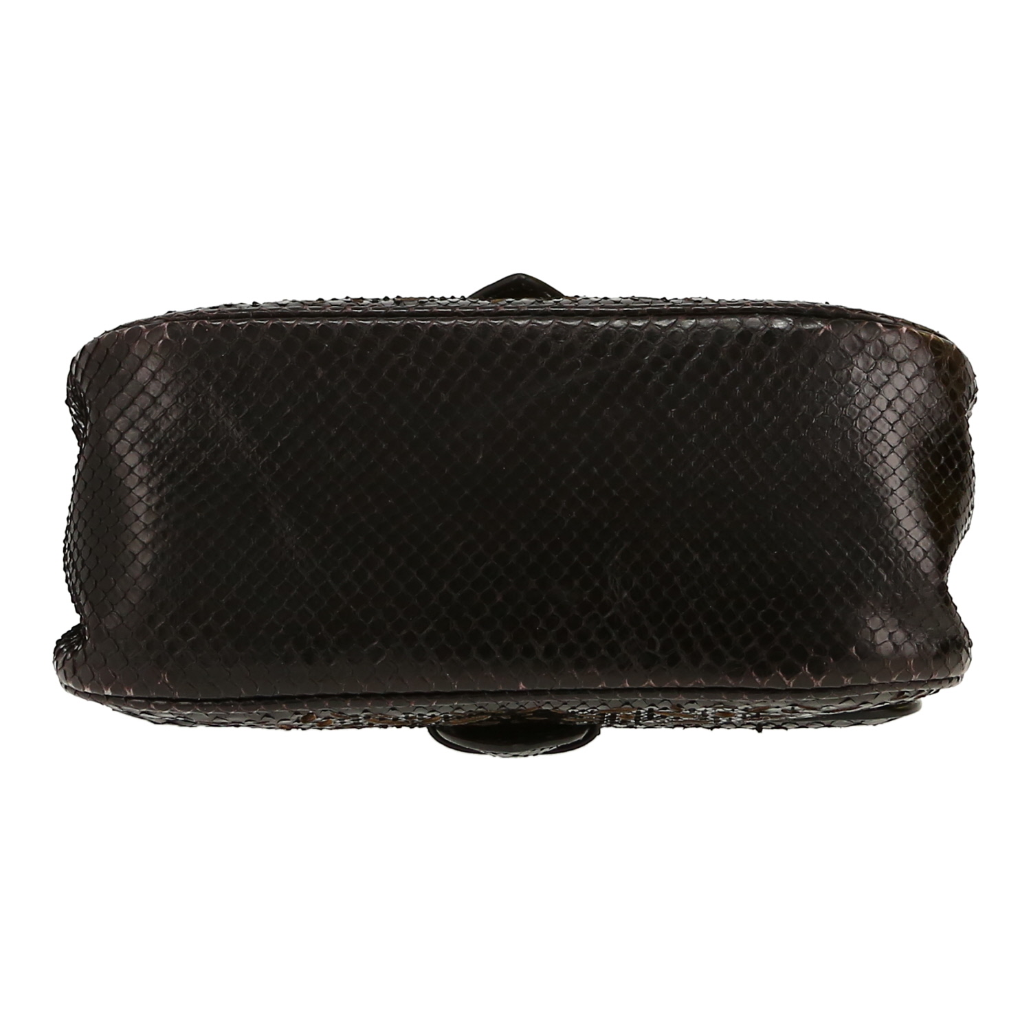 Bolso bandolera Alaïa   en piel de pitón negra y cuero blanco - Detail D1