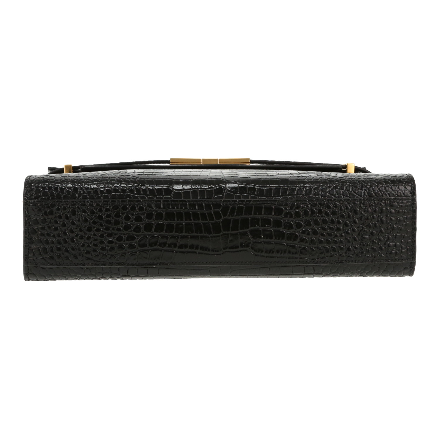 Sac bandoulière Saint Laurent  Manhattan en cuir noir - Detail D1