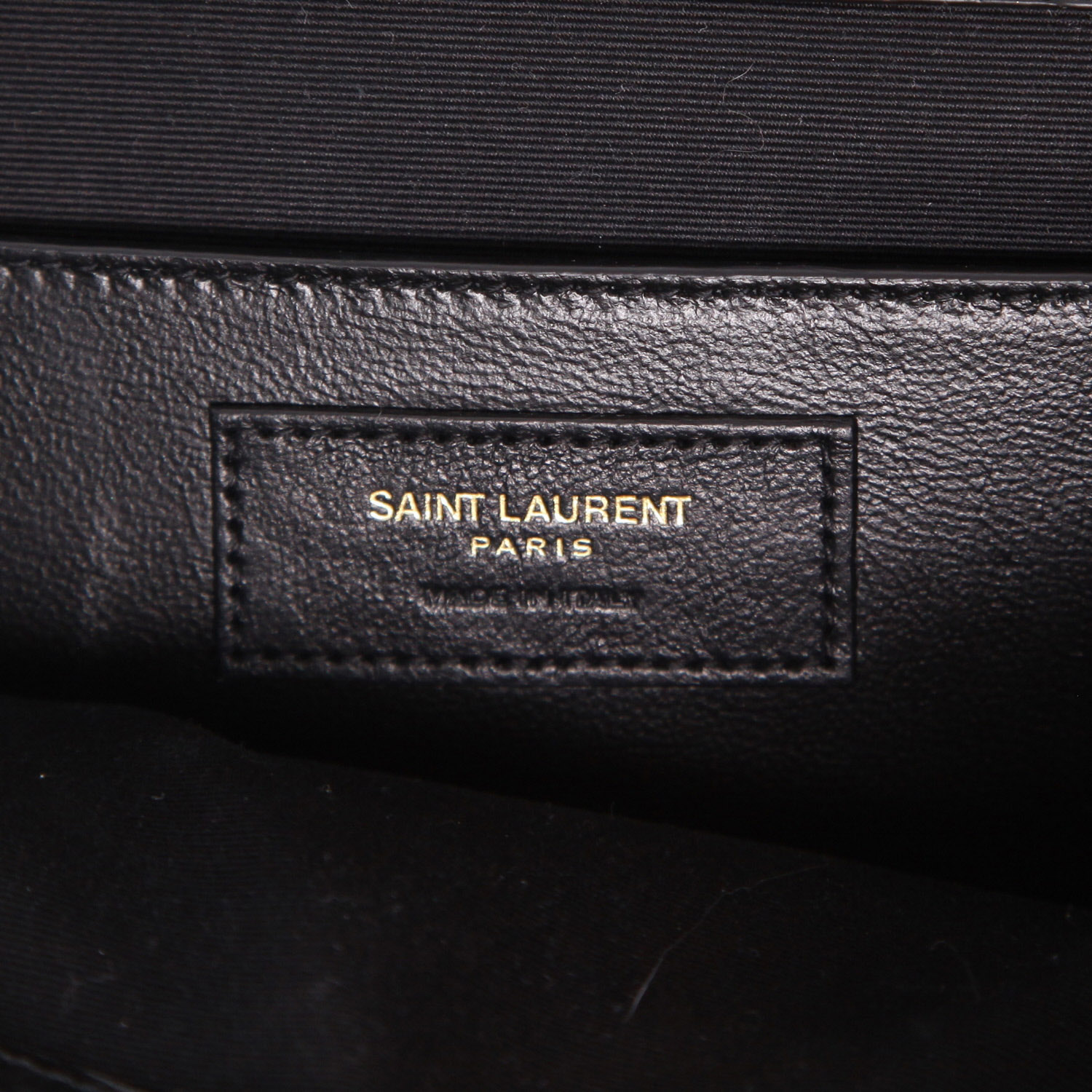 Saint Laurent  Manhattan shoulder bag  in black leather - Detail D2