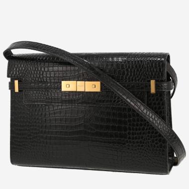Borsa a tracolla Saint Laurent  Manhattan in pelle nera