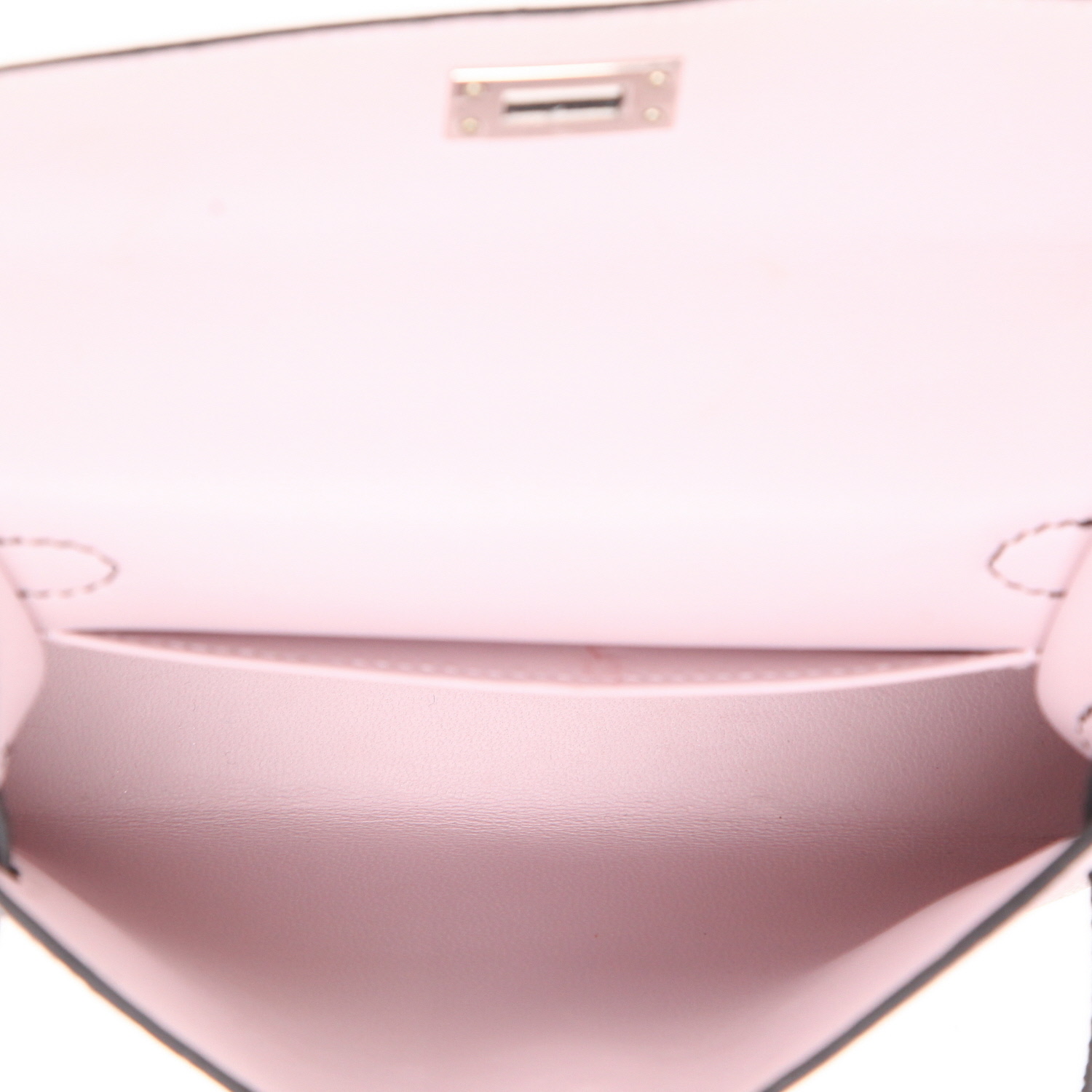 Bolso bandolera Hermès  Kelly 20 cm en cuero Mysore Mauve Pâle y negro - Detail D3