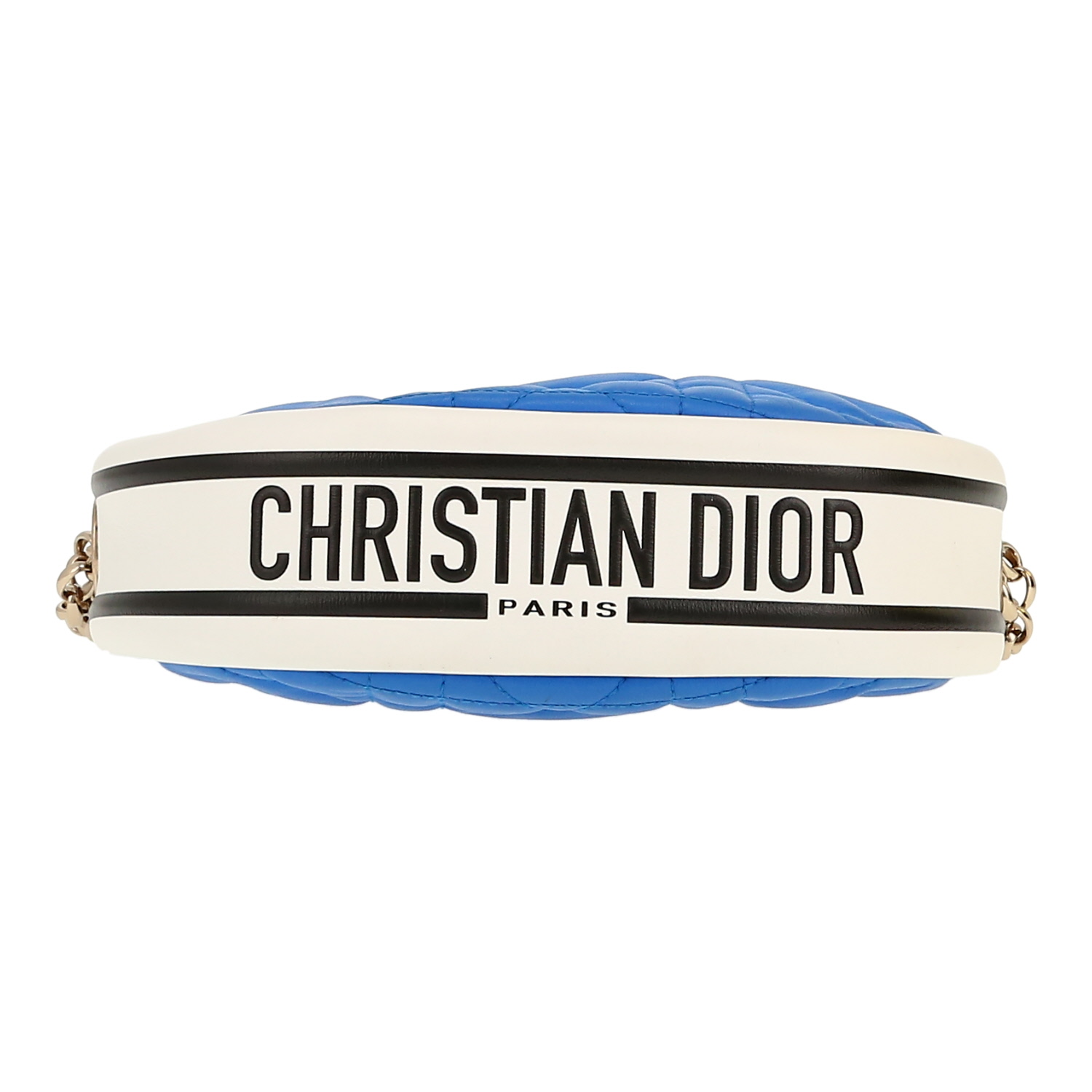 Dior  Vibe Hobo handbag  in blue leather cannage  and white leather - Detail D1