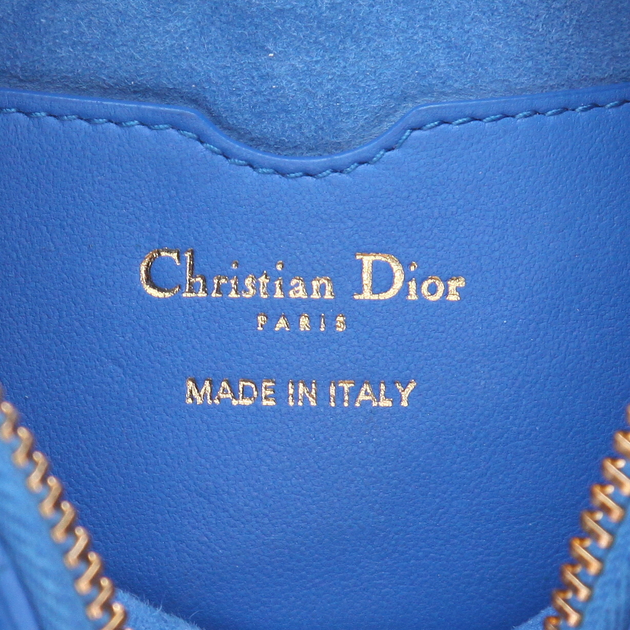 Bolso de mano Dior  Vibe Hobo en cuero cannage azul y cuero blanco - Detail D2