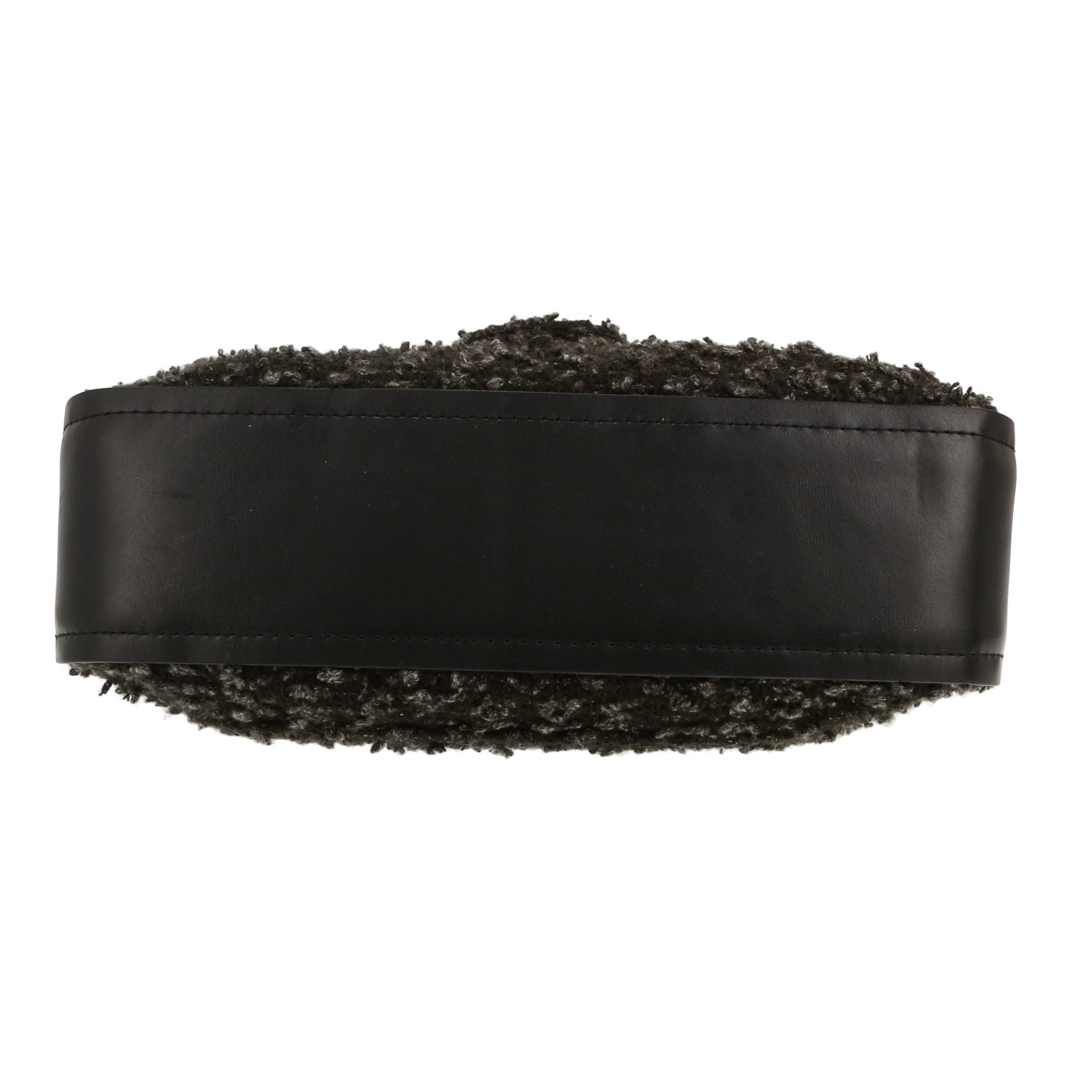 Chanel   handbag  in grey and black tweed  and black leather - Detail D1