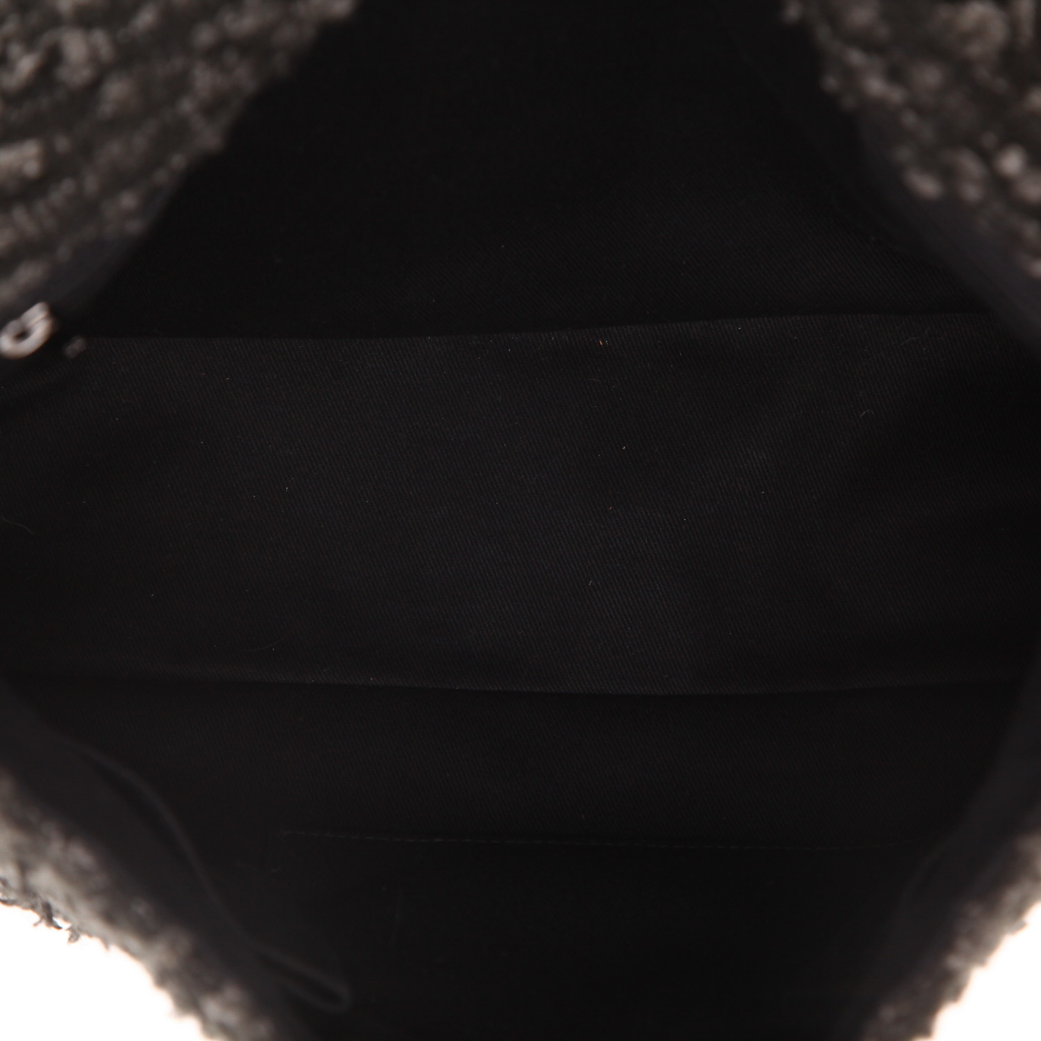 Borsa Chanel   in tweed grigio e nero e pelle nera - Detail D3