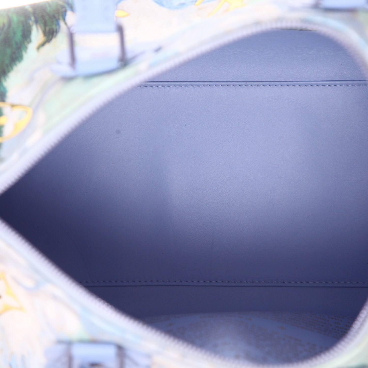 Sac à main Louis Vuitton  Edition limitée Jeff Koons "Van Gogh" en cuir bleu vert et jaune - Detail D3