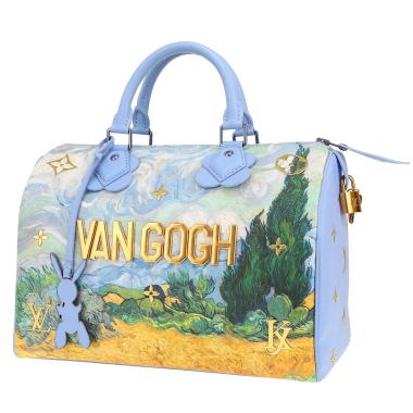 Louis Vuitton  Edition limitée Jeff Koons "Van Gogh" handbag  in blue, green and yellow leather