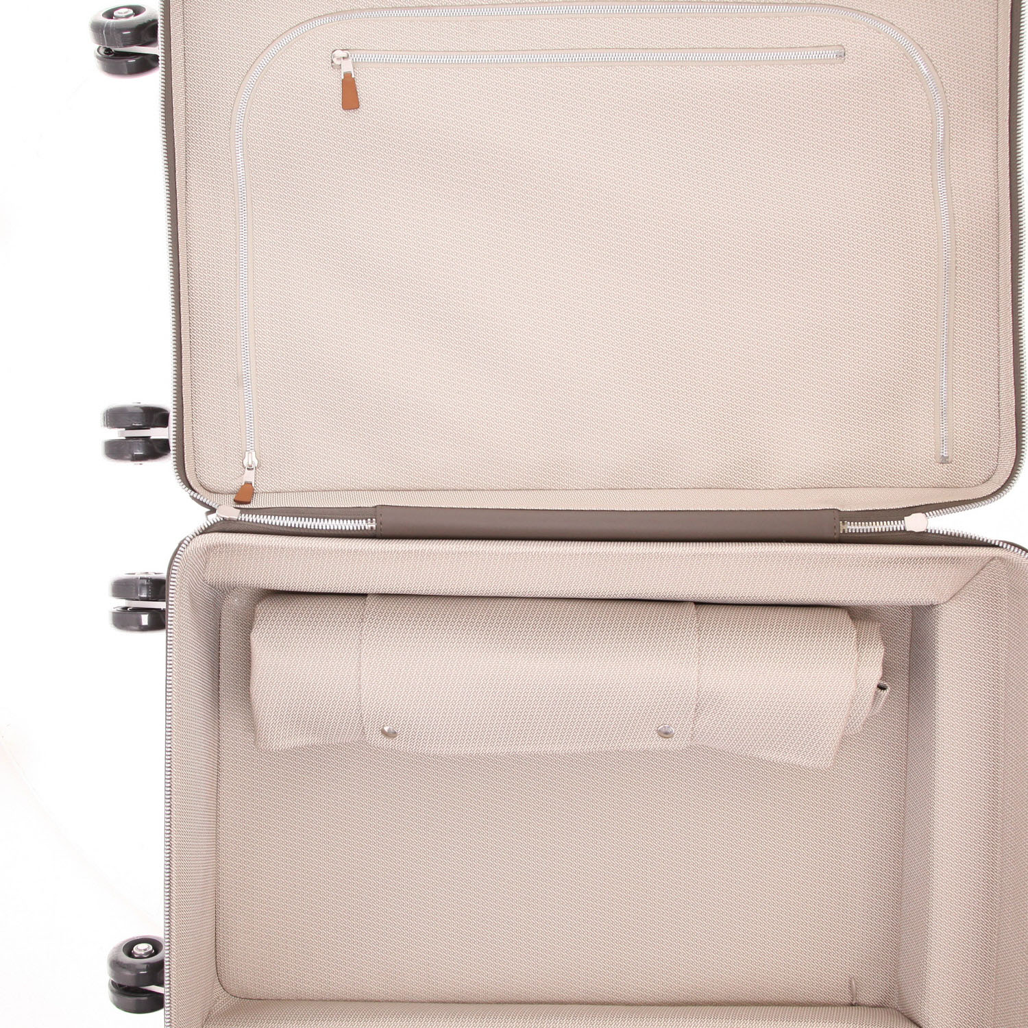 Valigia Hermès  R.M.S Cabine in tela "H" beige e pelle Swift etoupe - Detail D3