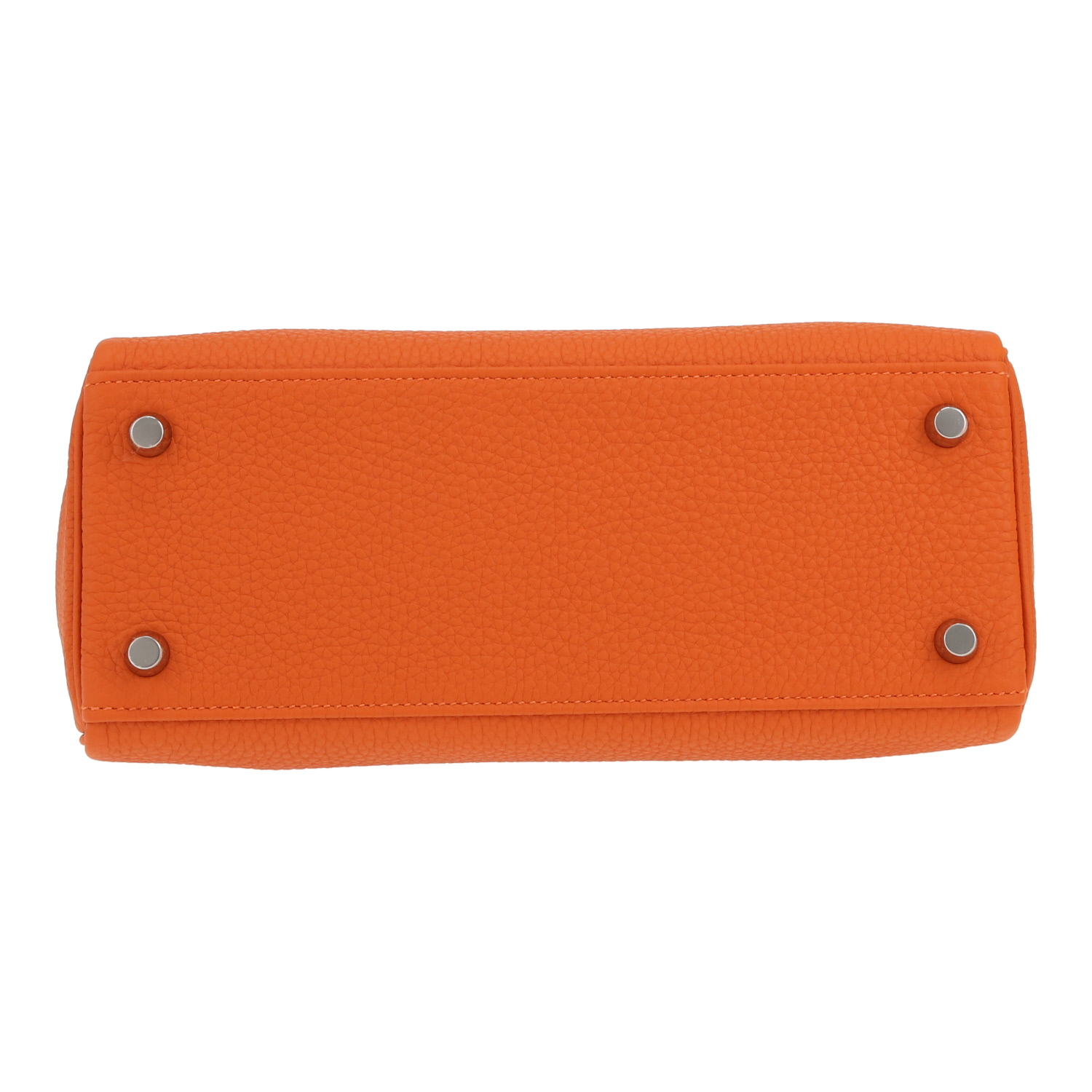 Sac à main Hermès  Kelly 25 cm en cuir togo orange - Detail D1