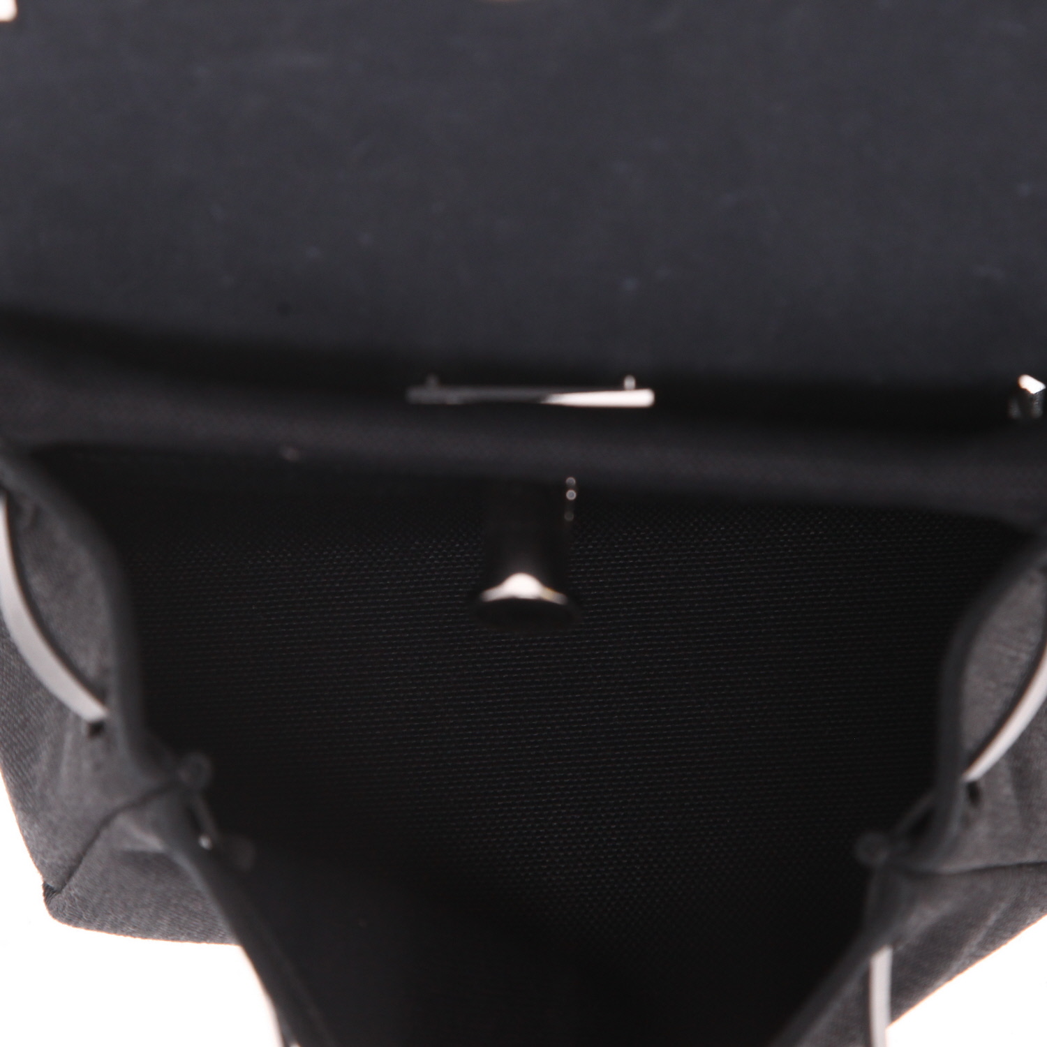 Bolso bandolera Hermès  Mini Herbag en lona y cuero negra - Detail D3