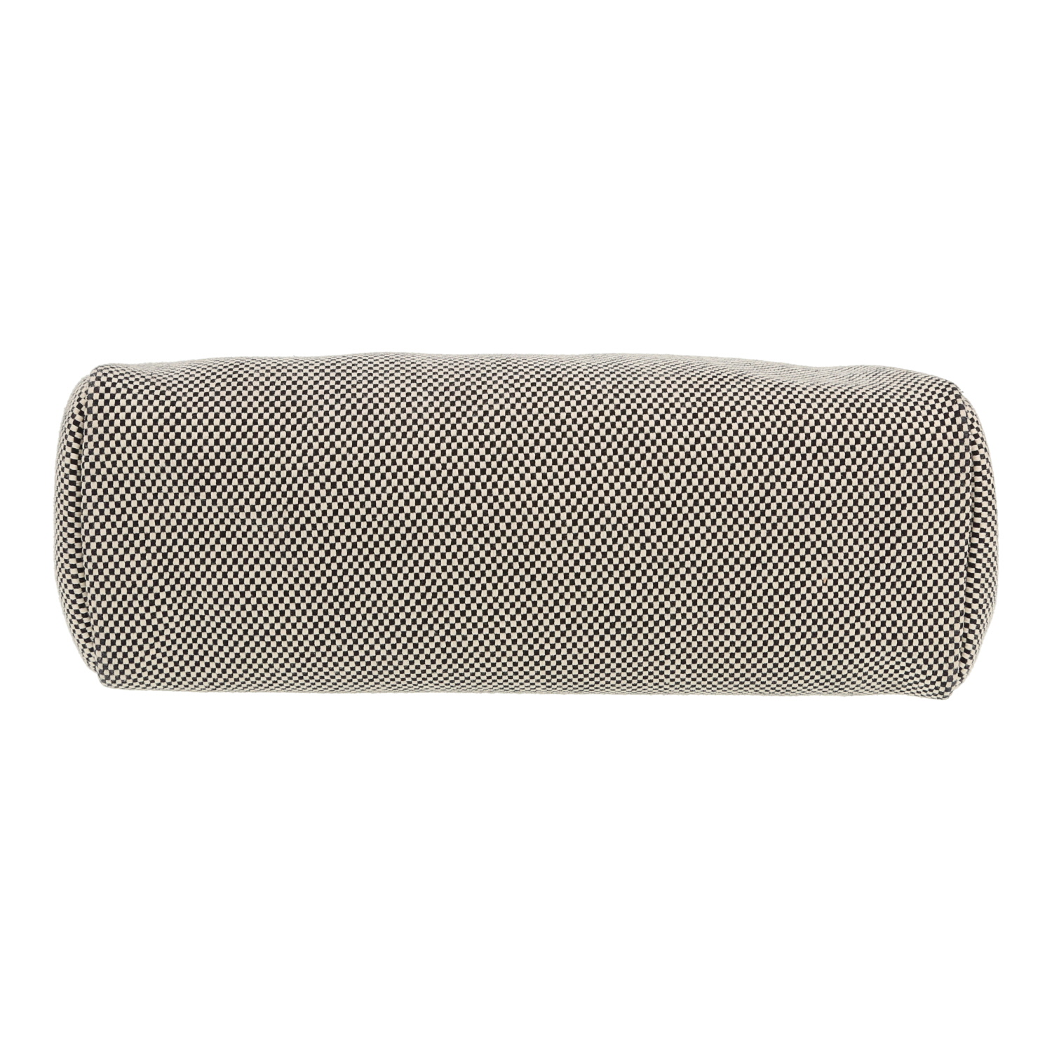 Hermès  Herbag bag worn on the shoulder or carried in the hand  in black and white canvas  and black Hunter cowhide - Detail D1