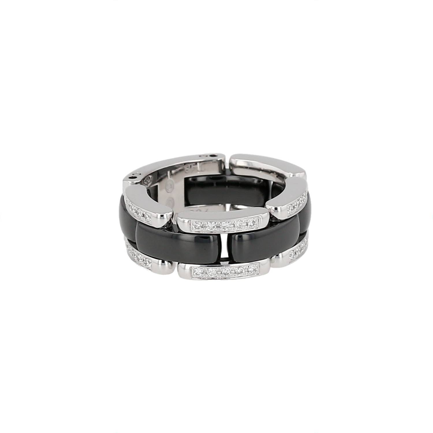 Bague Chanel Ultra articulée or blanc céramique occasion Bague Chanel Ultra articulée or blanc céramique occasion