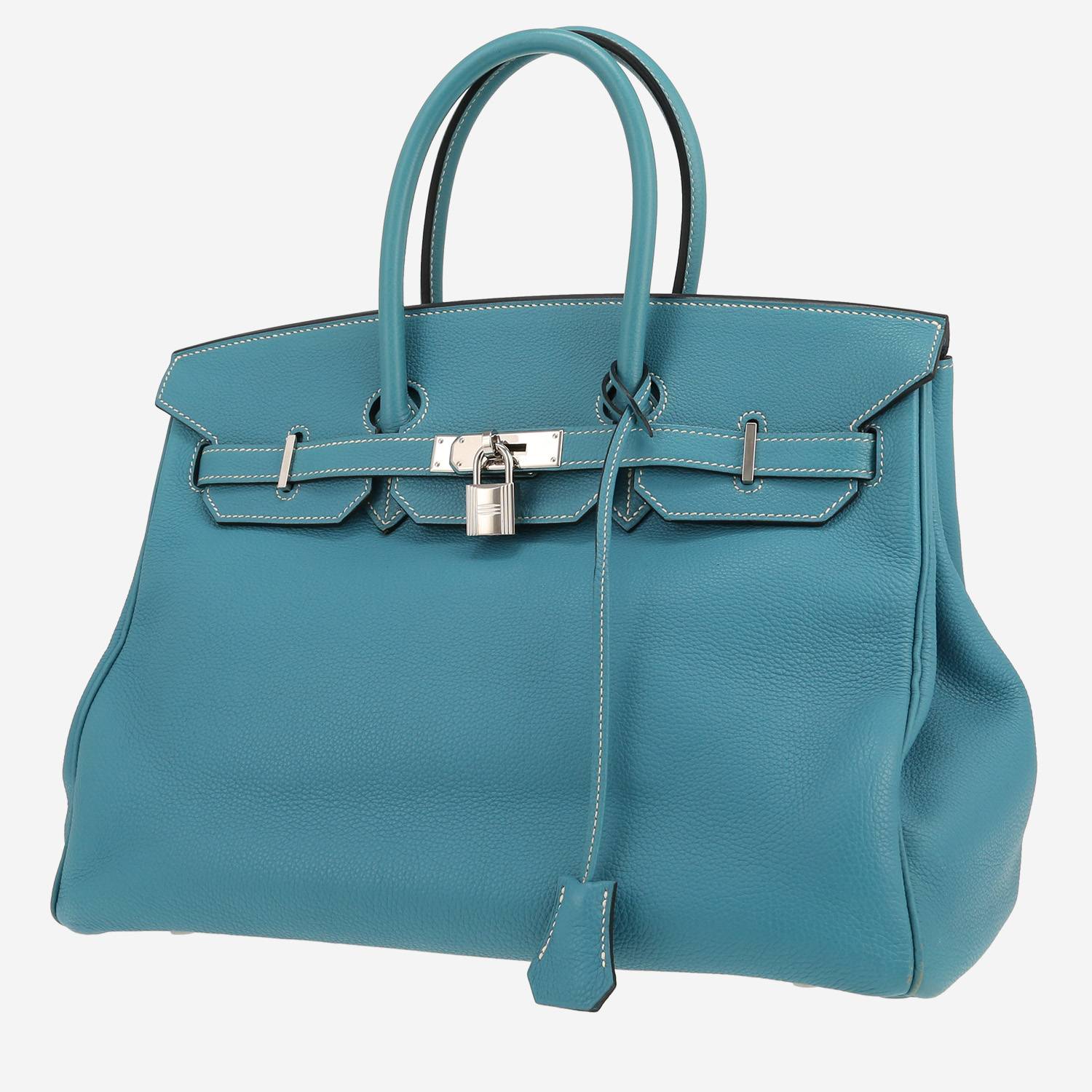 Hermès  Birkin 35 cm handbag  in blue jean togo leather
